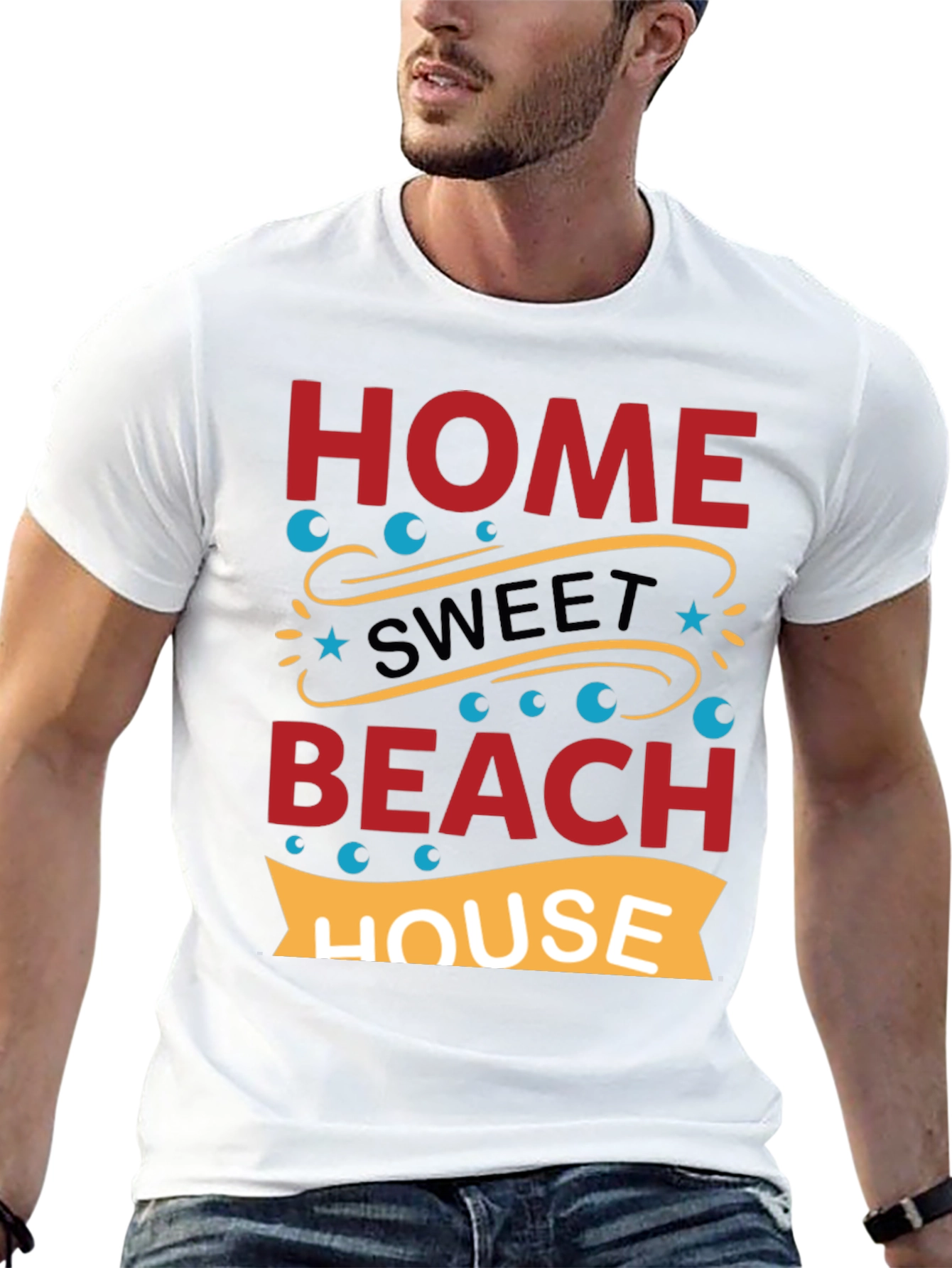 Black Home Sweet Beach House Graphic Tee view 13