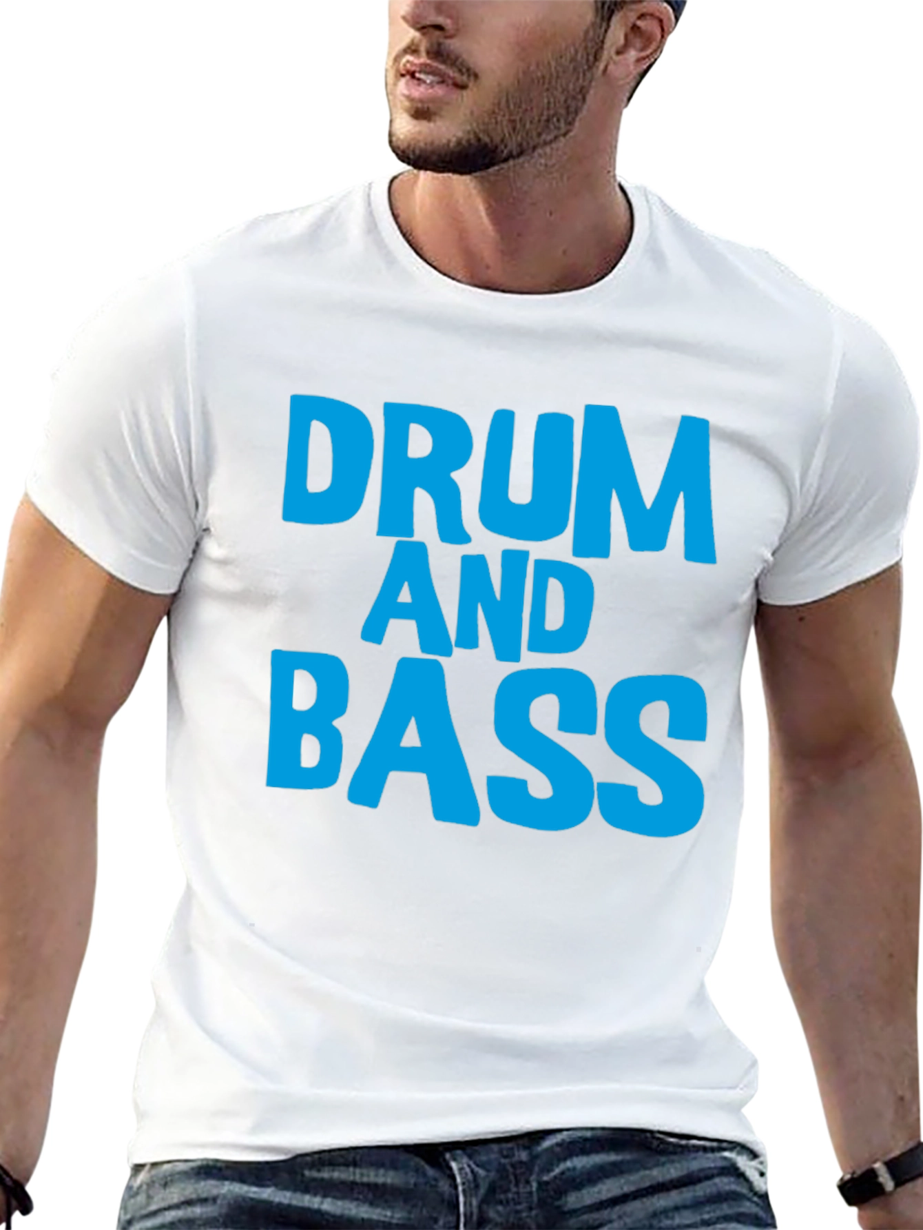 Black Drum and Bass T-Shirt Black Cotton Music Tee view 13
