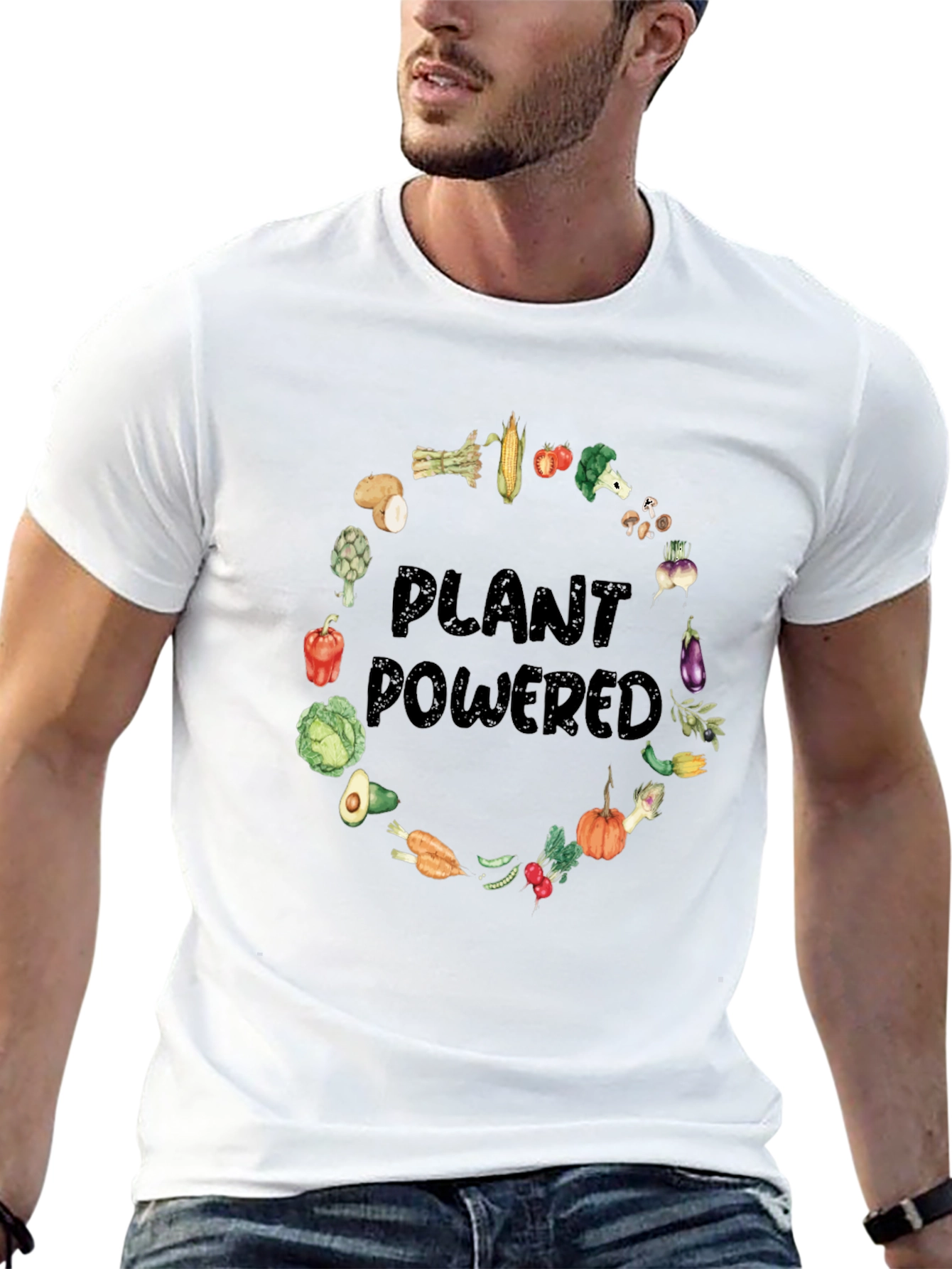 Black Plant Powered Graphic T-Shirt view 13