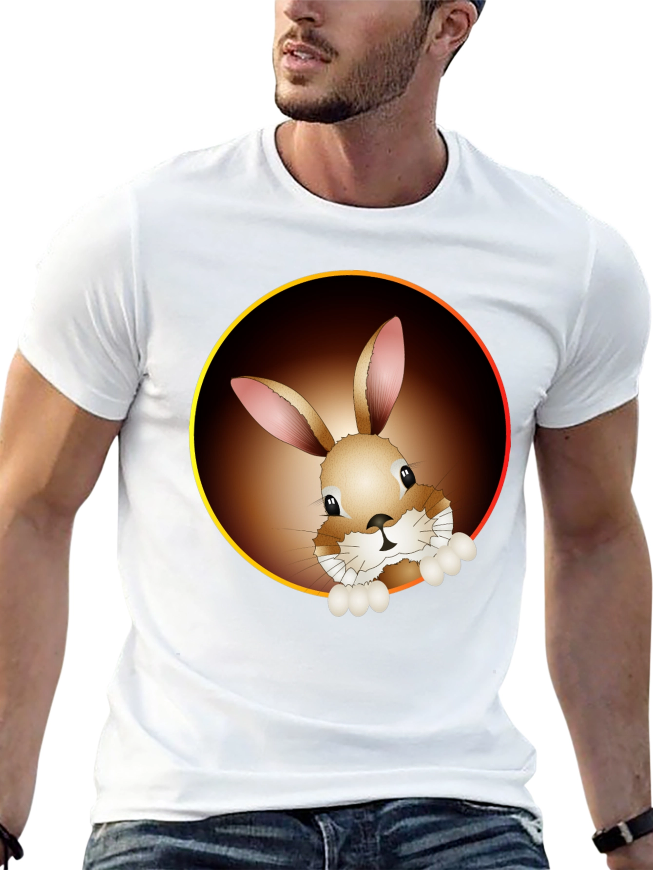 Black Bunny Graphic Tee - Cute Animal Print Shirt view 13