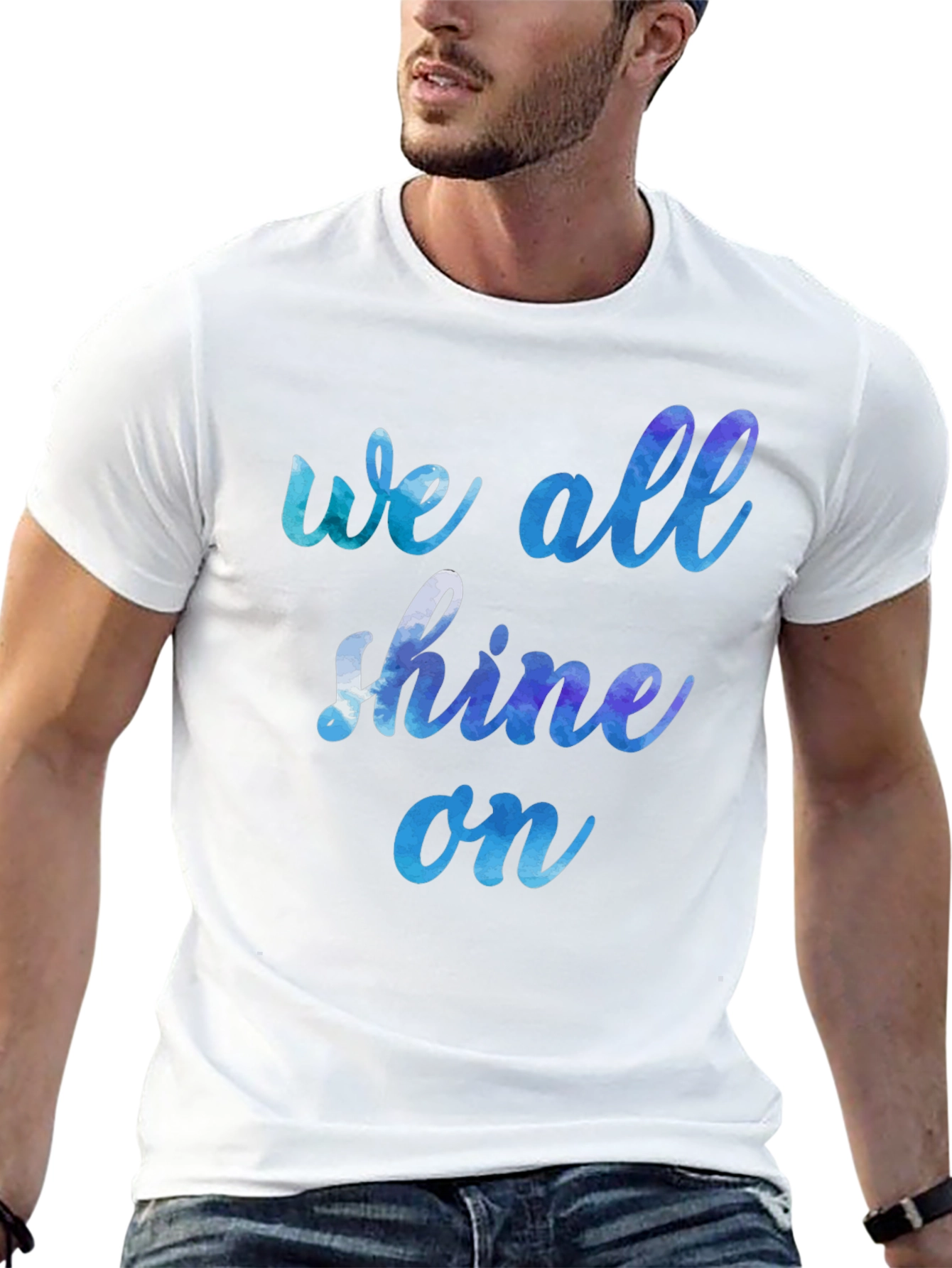 Black We All Shine On Graphic Tee - Soft Cotton Blend view 13