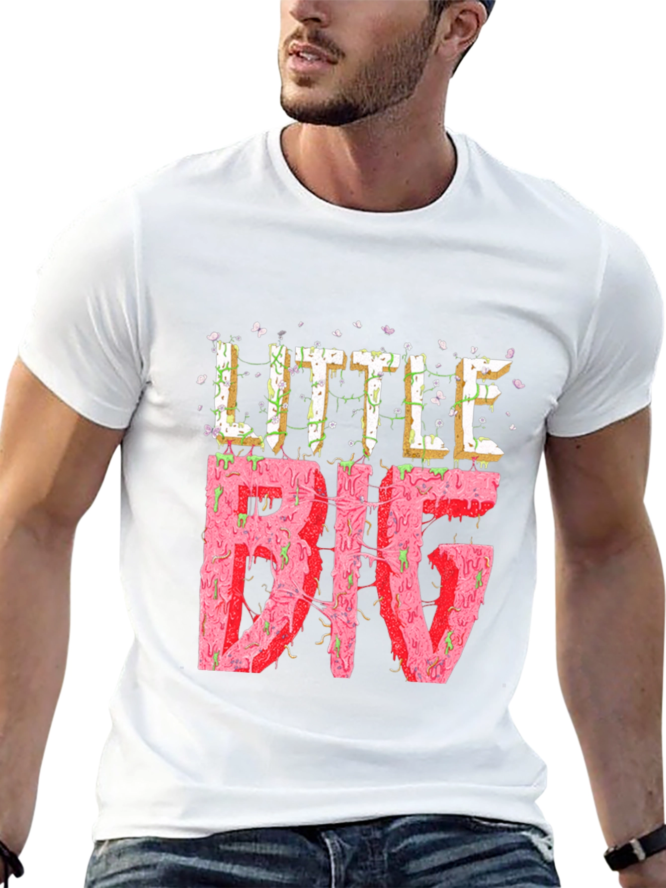 Black Little Big Graphic Tee - Statement T-Shirt view 13