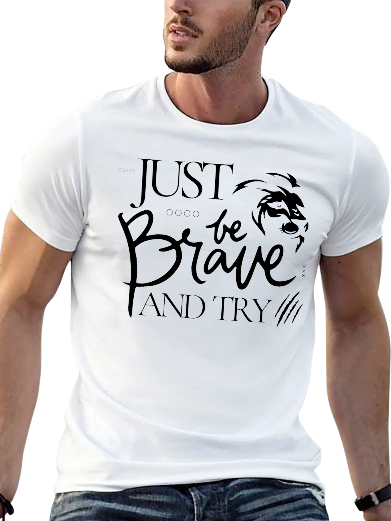 Black Just Be Brave T-Shirt - Black Graphic Tee view 13