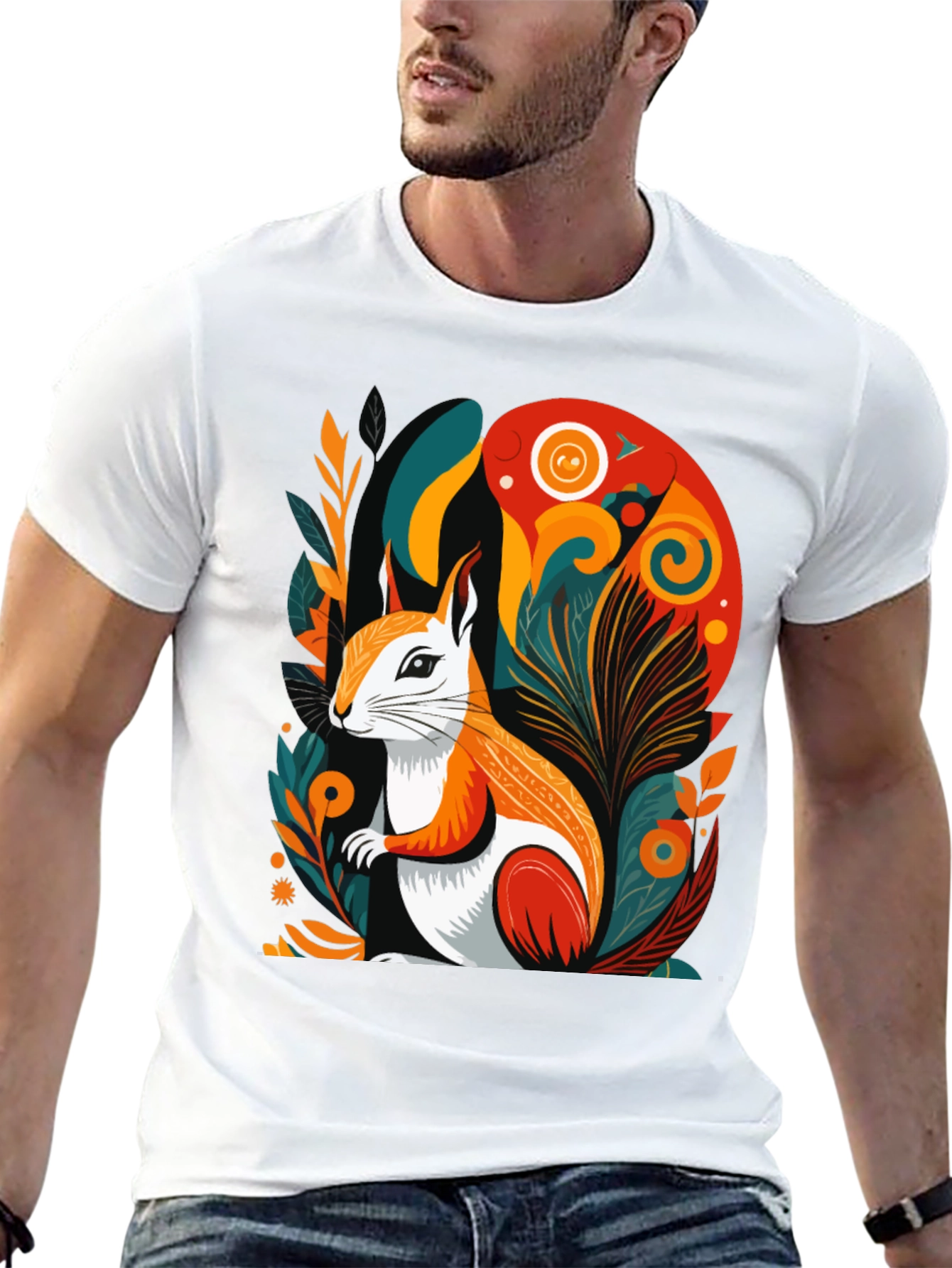 Black Squirrel Art Graphic Tee - Modern Style view 13