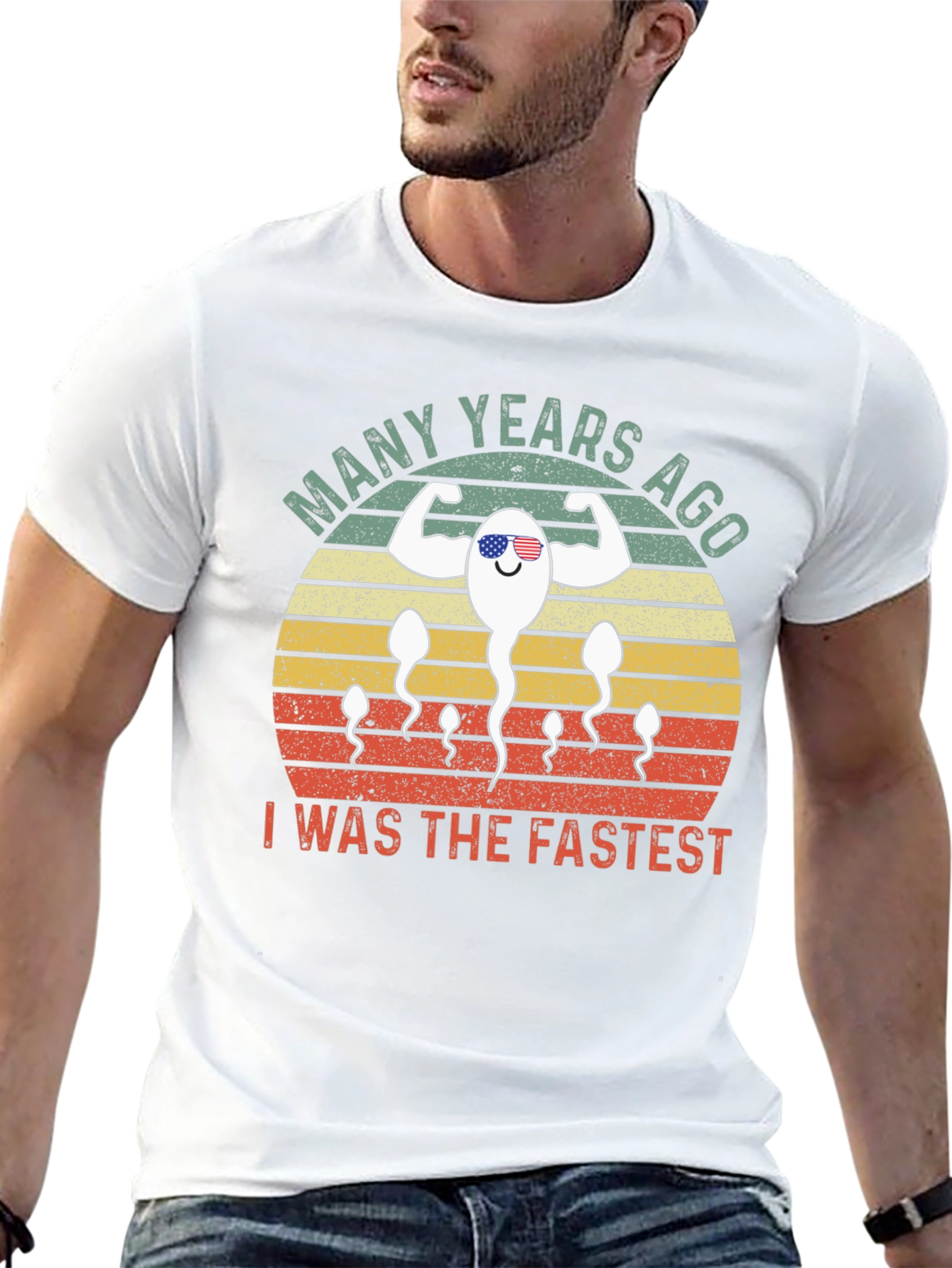 Black Funny "Fastest" Sperm Graphic T-Shirt view 13