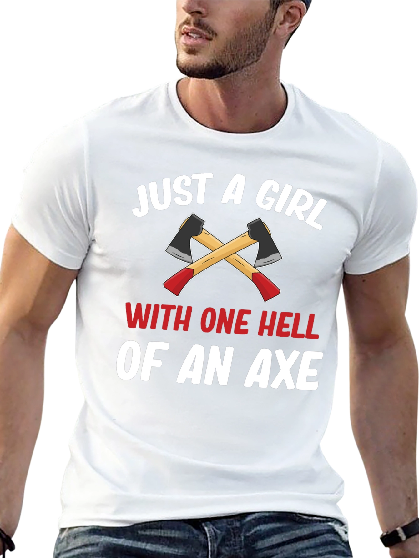 Black Just A Girl With One Hell Of An Axe T-Shirt view 13