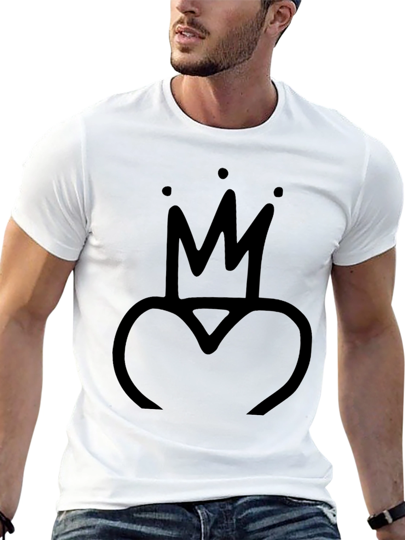 Black Crown Heart Graphic Tee - Black view 13