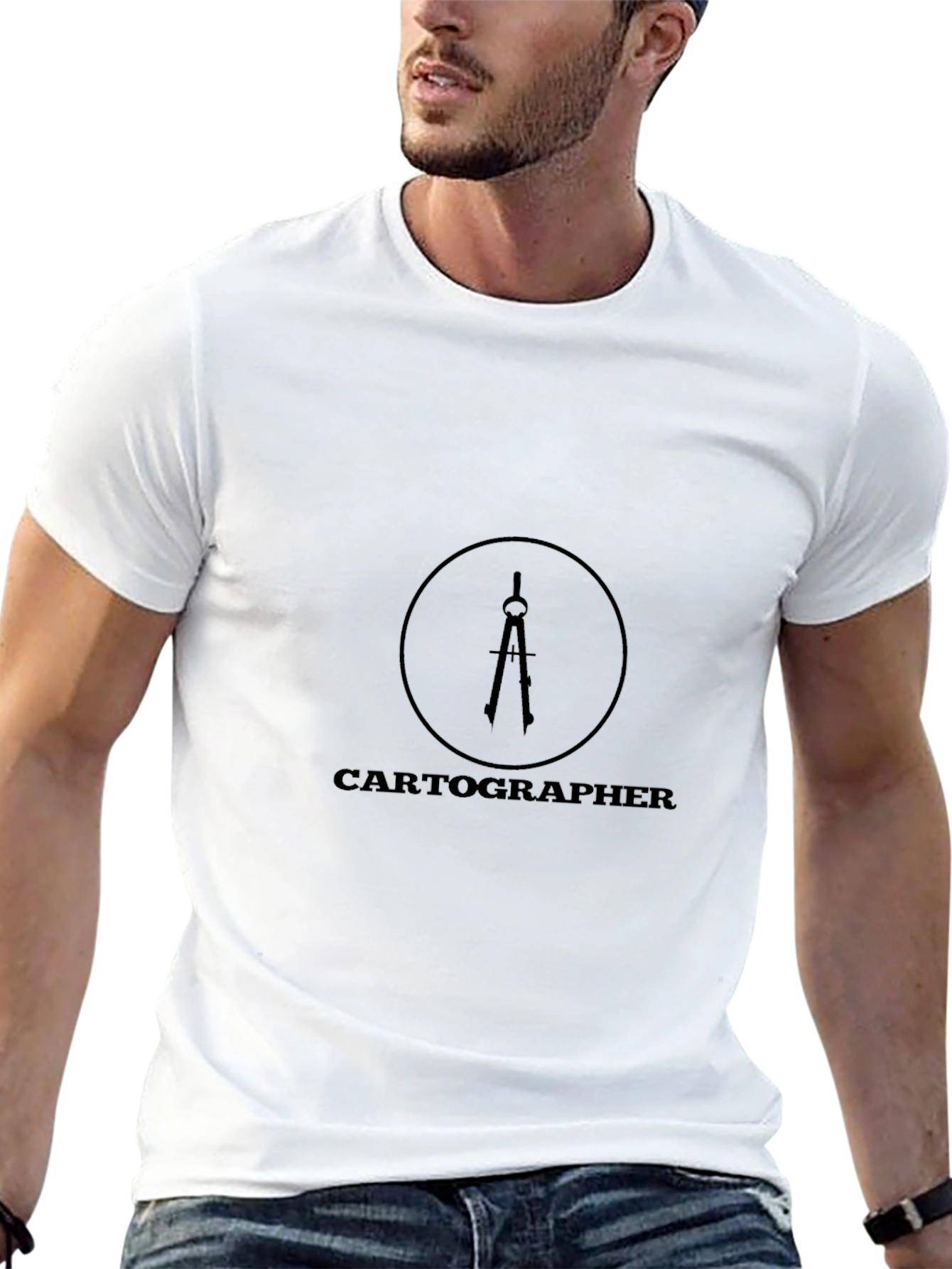 Black Cartographer T-Shirt - Classic Design view 13