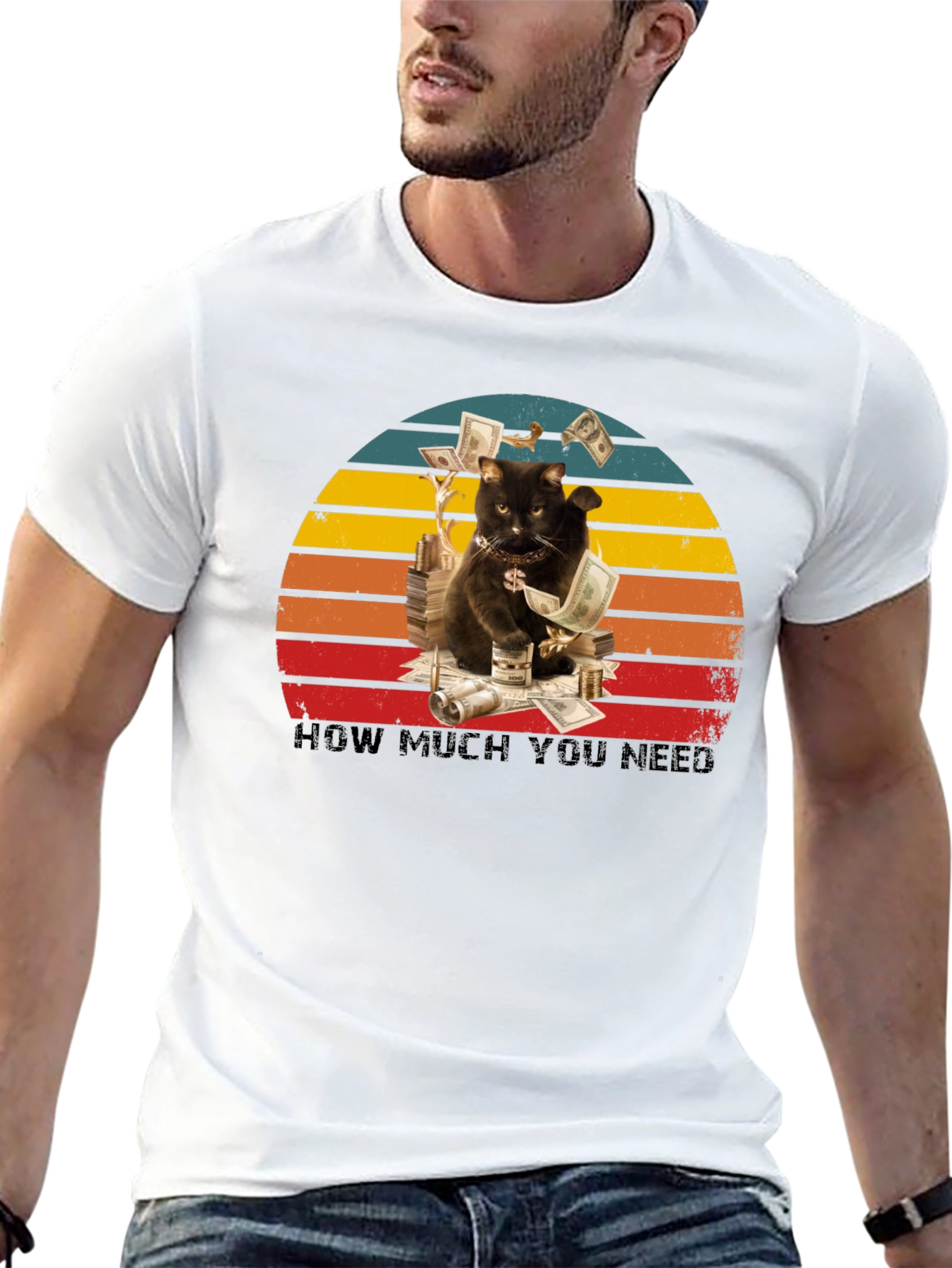 Black Money Cat Graphic Tee - How Much You Need view 13