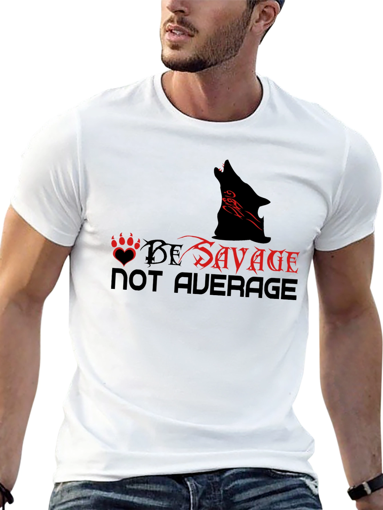 Be Savage Graphic Tee - Wolf Design - 13