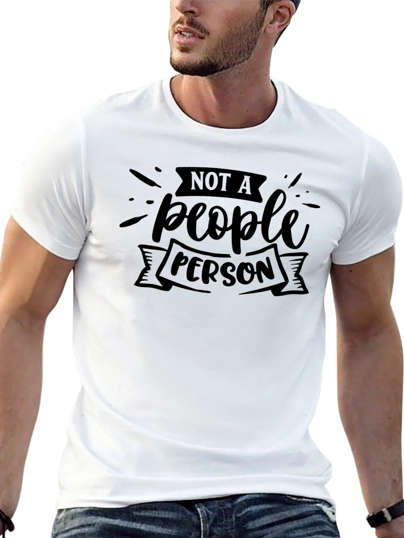 Black Introvert T-Shirt - Not a People Person Graphic Tee view 13