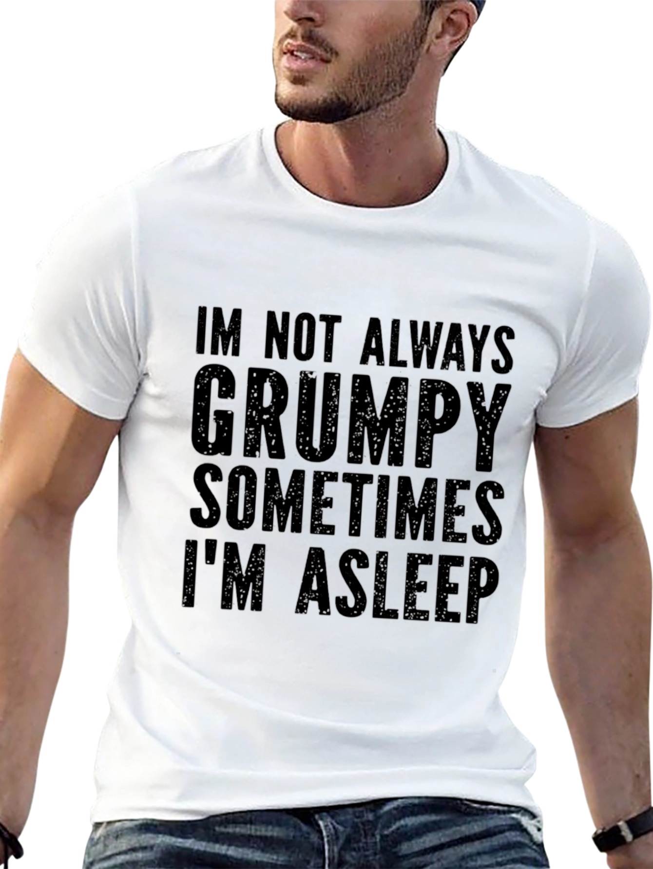 Black Grumpy Sleep T-Shirt - Funny Graphic Tee view 13