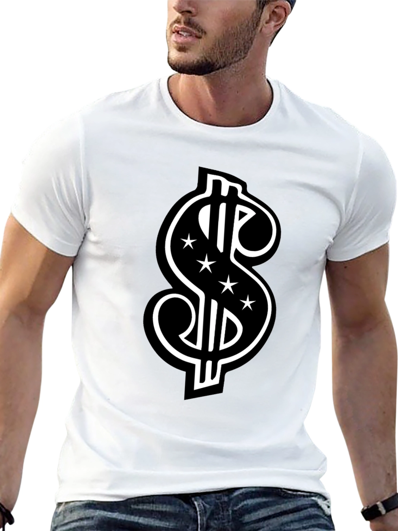 Black Dollar Sign Graphic Tee view 13
