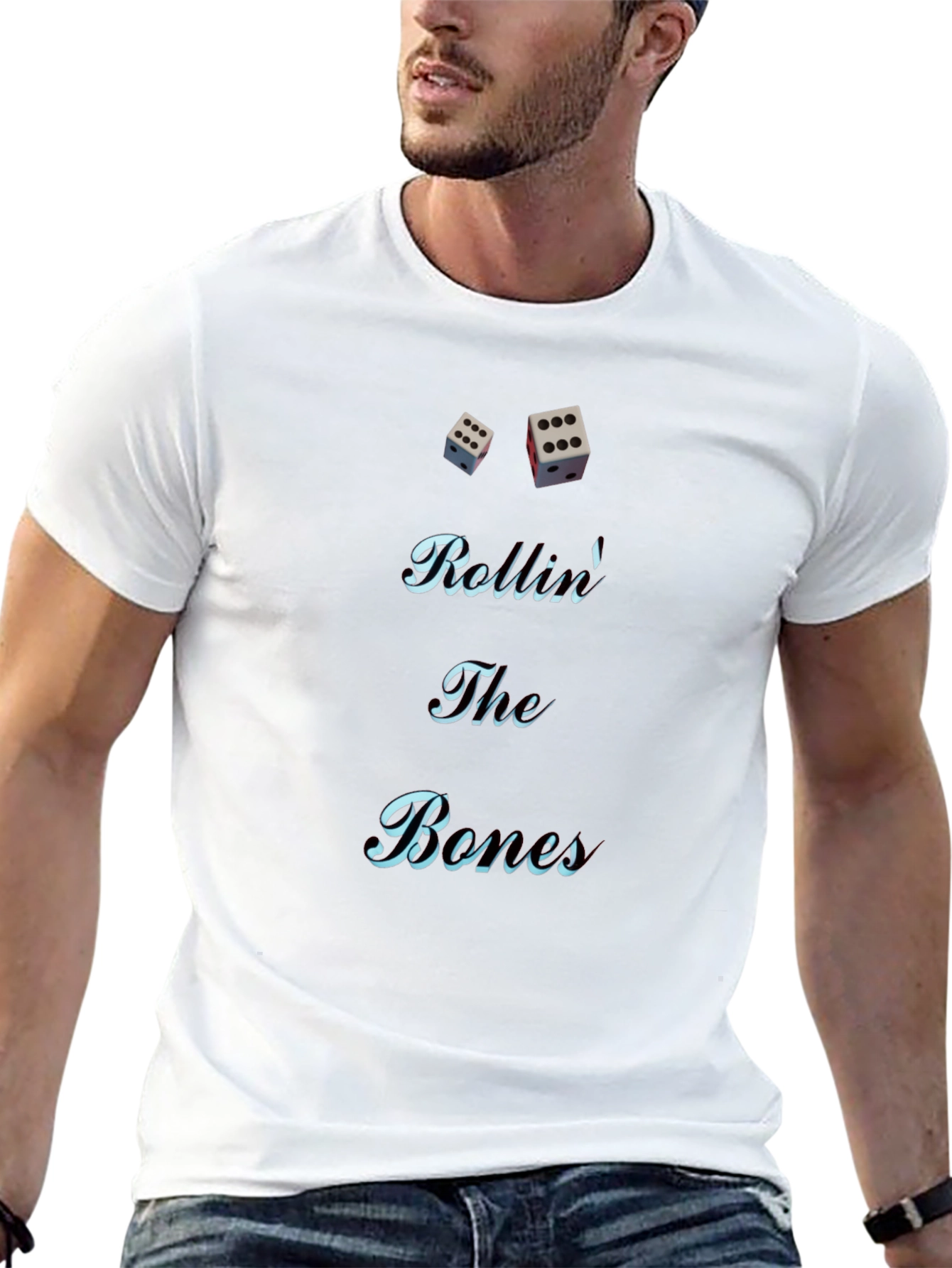 Rolling The Bones Graphic Tee - Black Cotton Blend - 13
