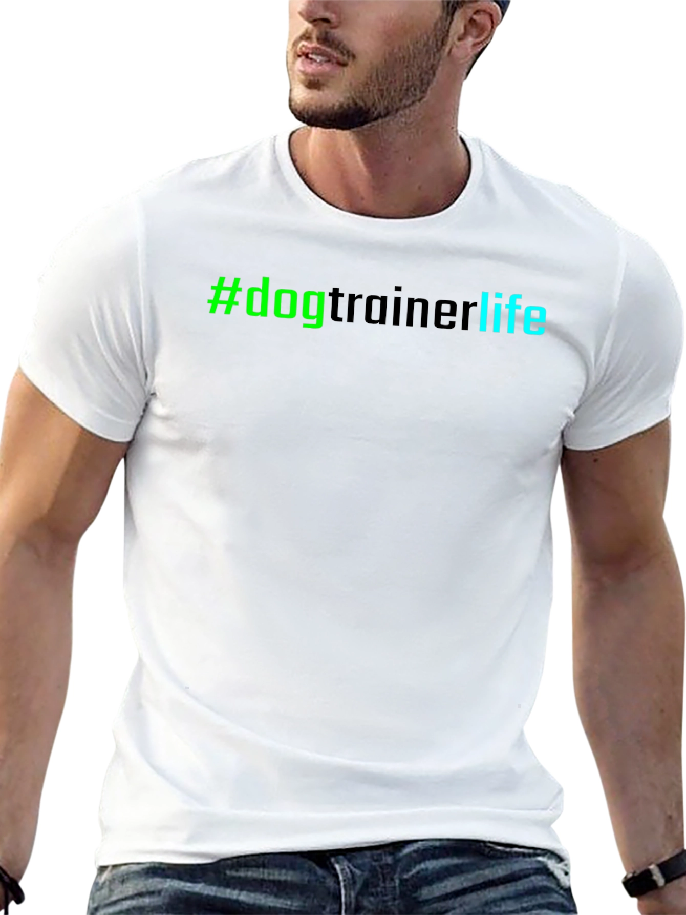 Black #DogTrainerLife Graphic Tee - Comfortable Black T-Shirt view 13