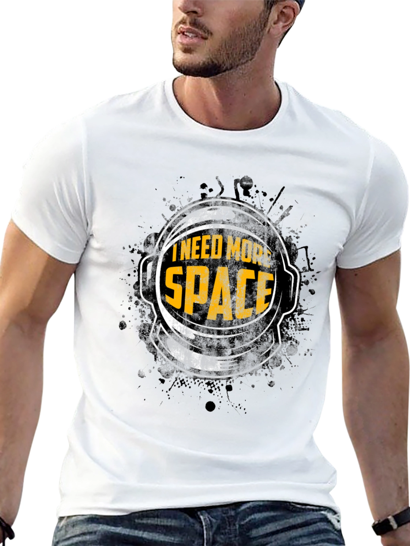 Black I Need More Space Graphic T-Shirt - Astronaut Humor Tee view 13