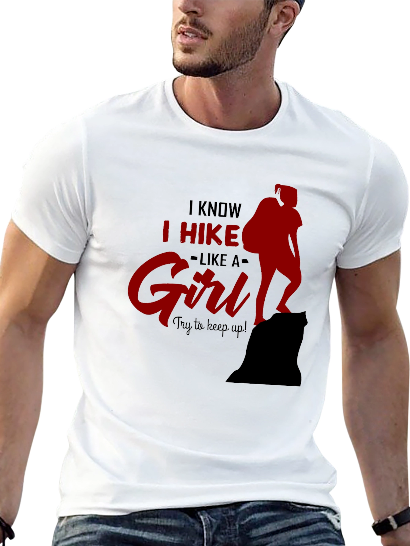Black I Hike Like A Girl T-Shirt view 13