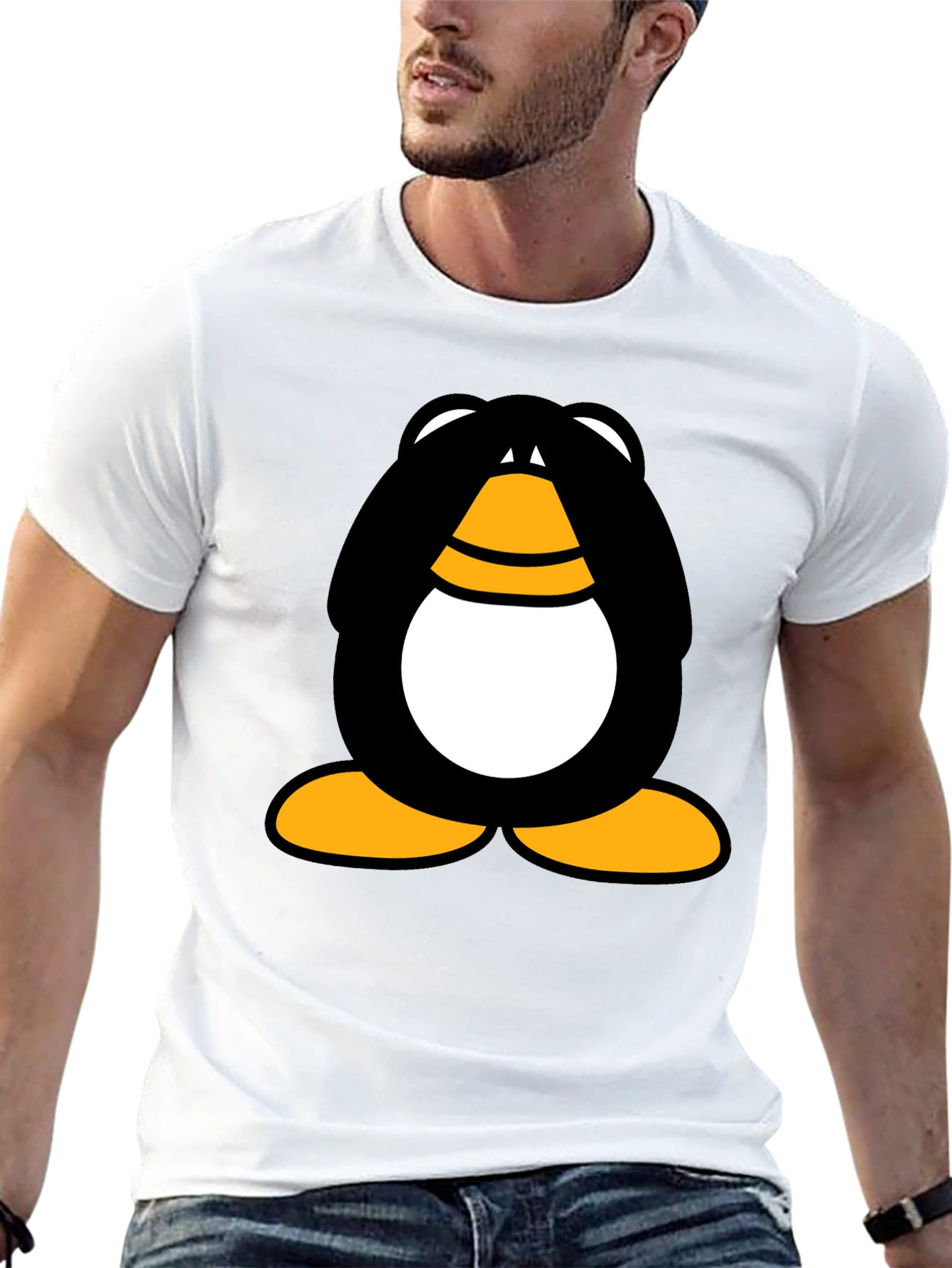 Black Funny Penguin Graphic Black T-Shirt view 13