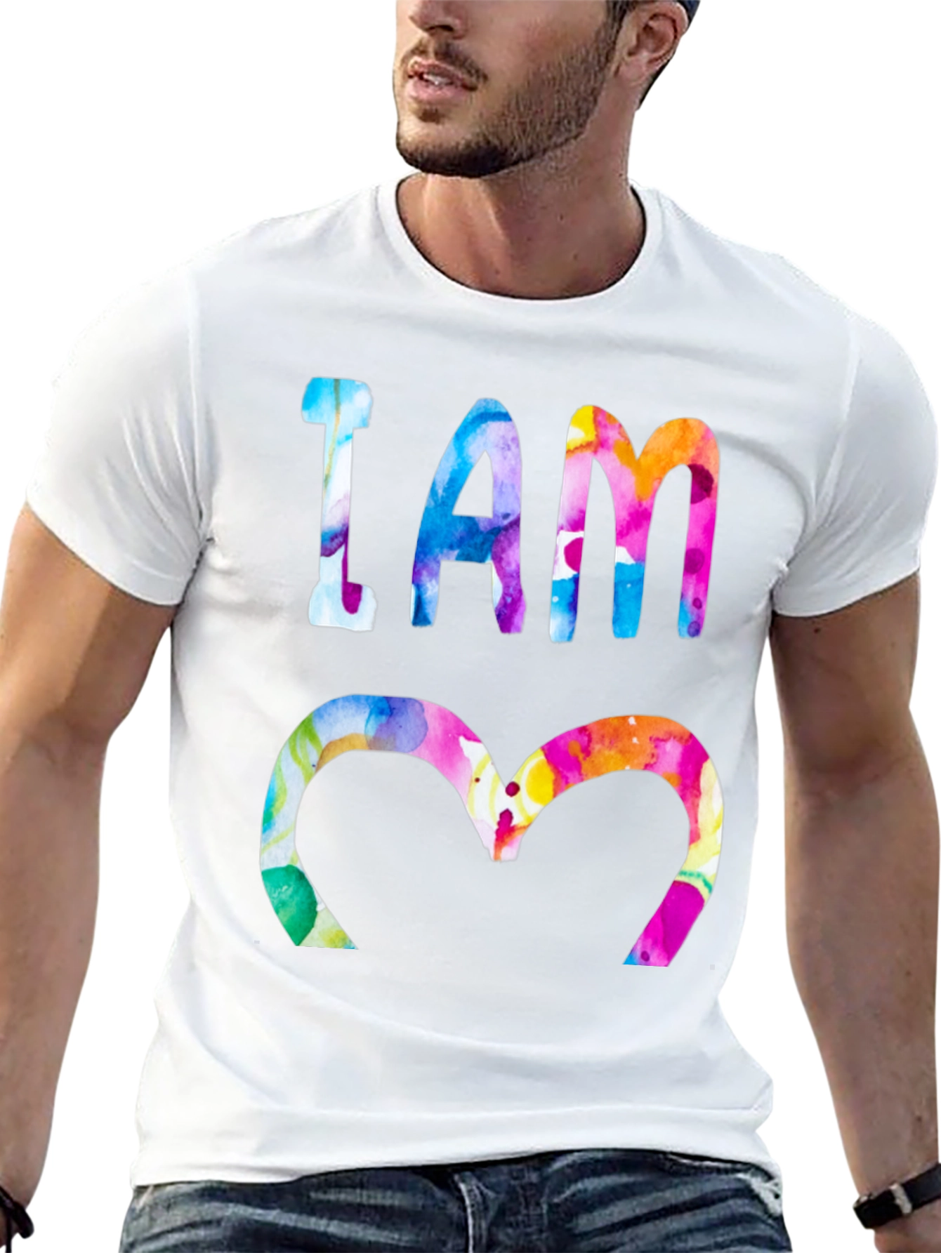 Black I AM 3 Watercolor T-Shirt view 13