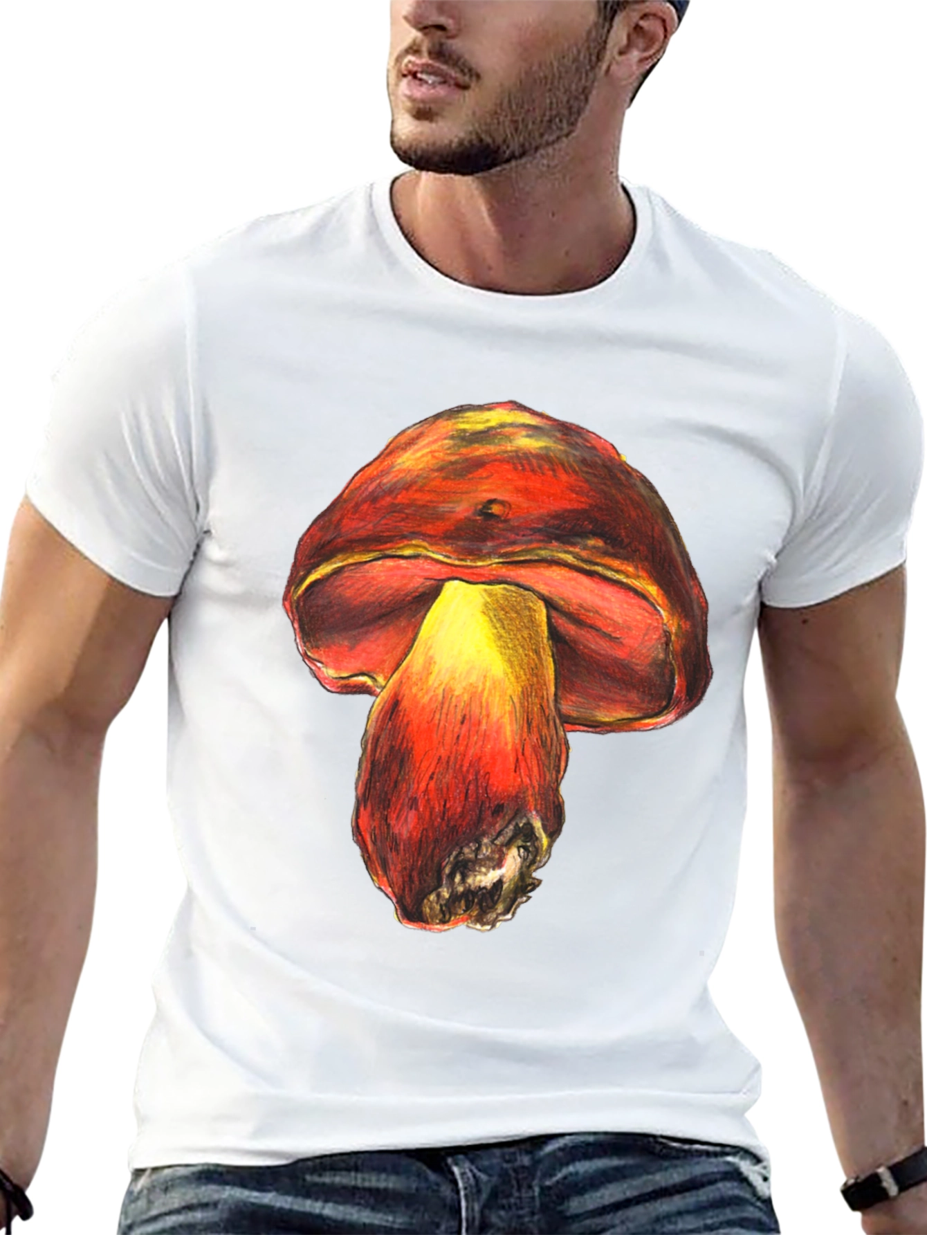 Black Mushroom Graphic Tee - Unique Unisex Design view 13