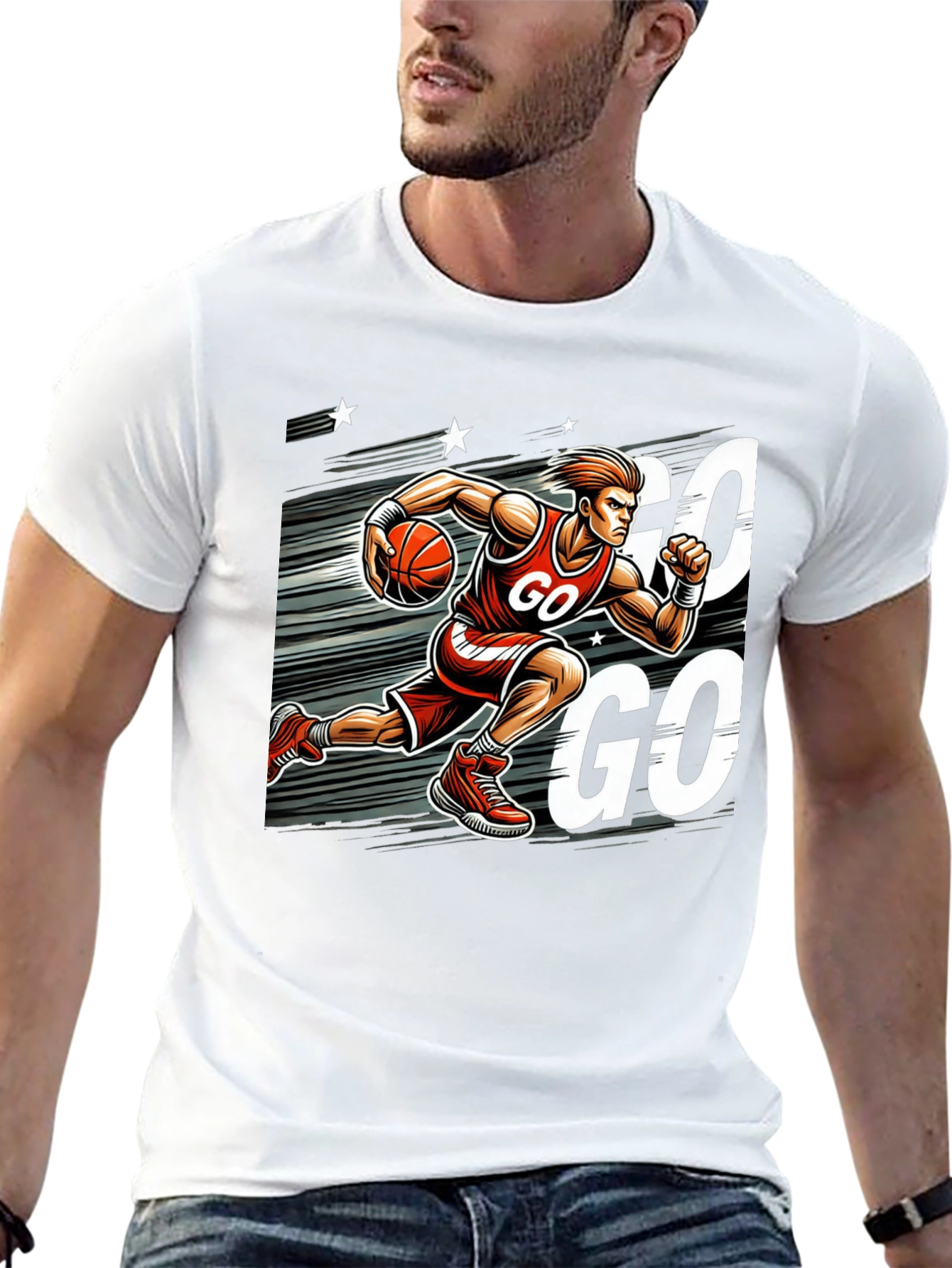 Black Basketball Go T-Shirt view 13
