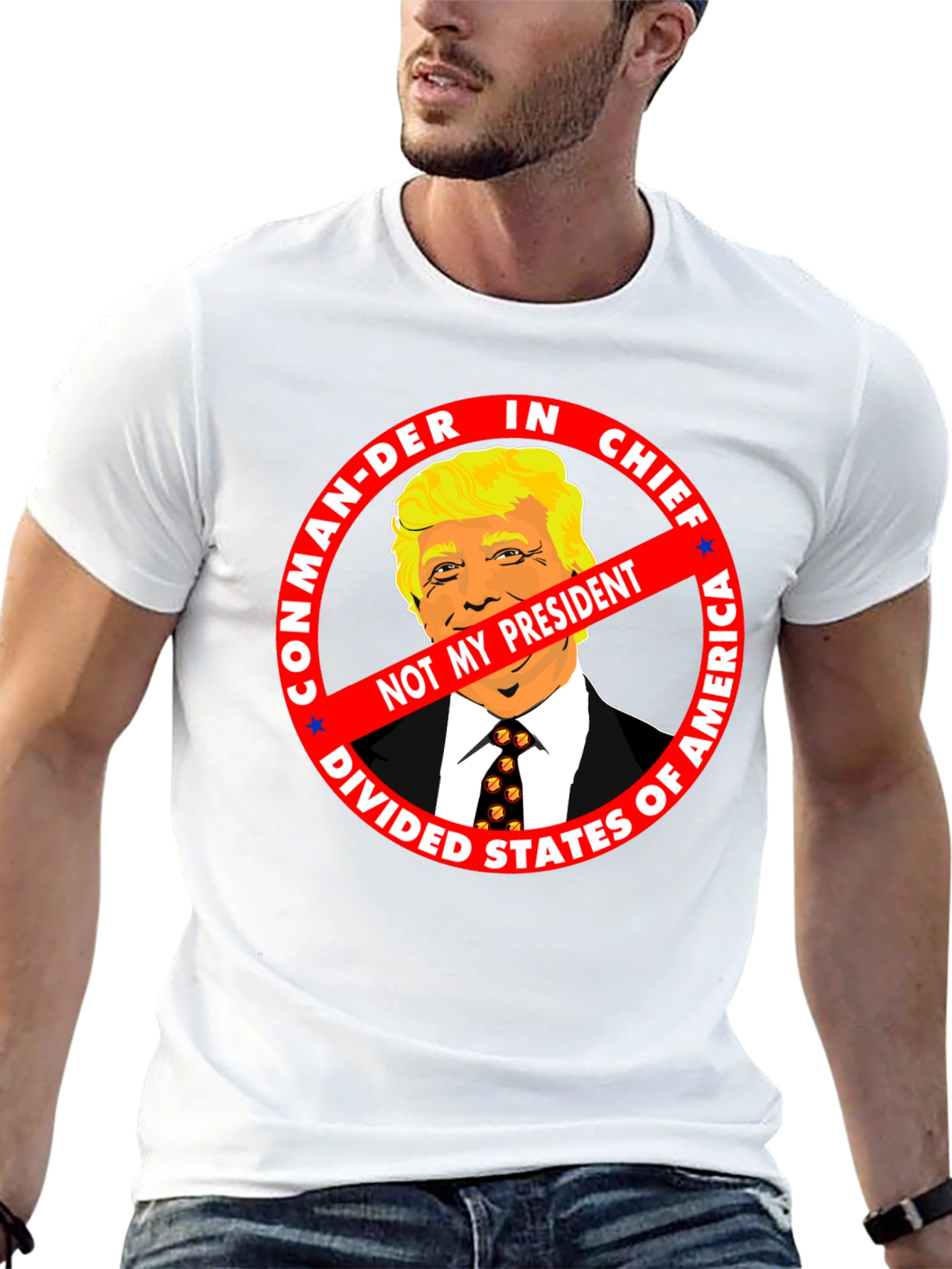 Black Not My President Anti-Trump Graphic Tee view 13