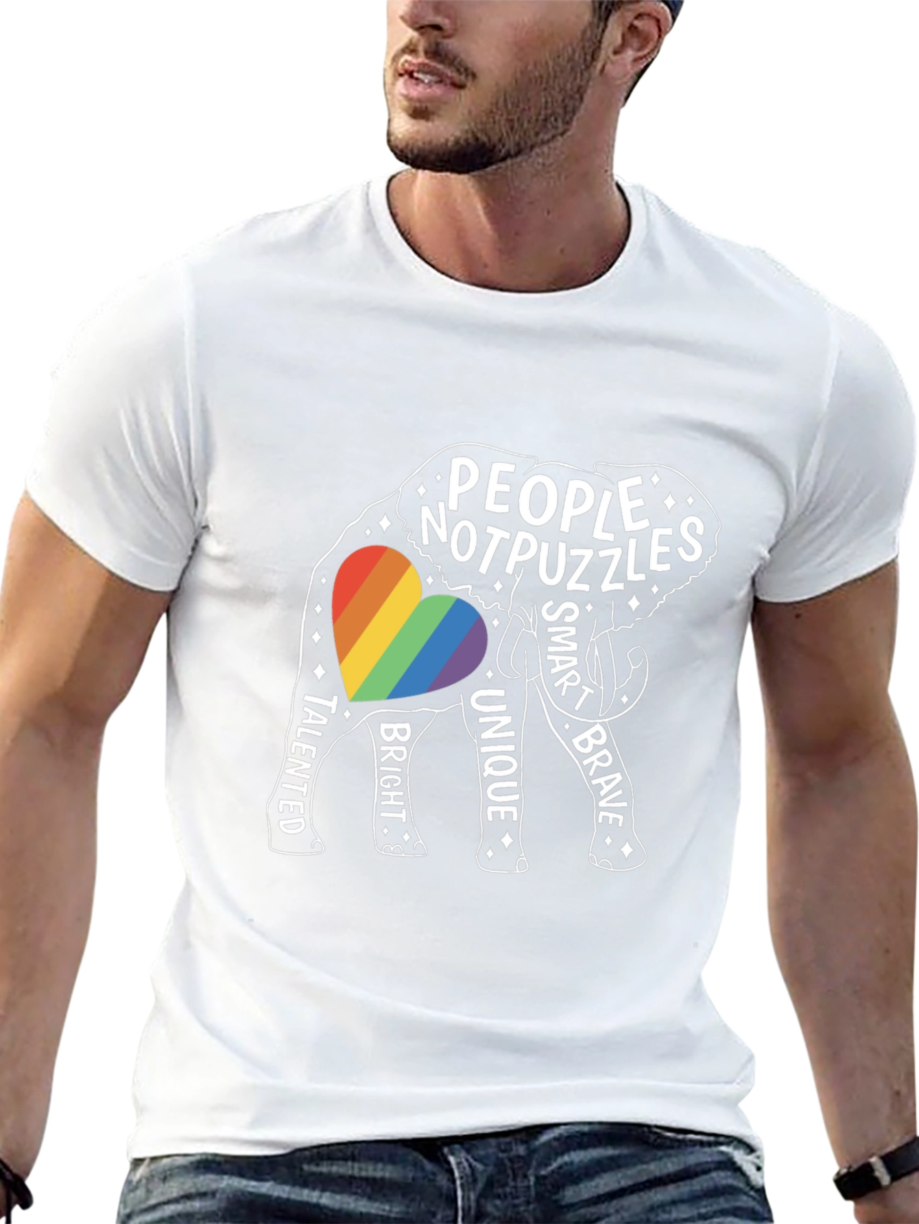 Black People Not Puzzles Elephant LGBTQ+ Pride Tee view 13