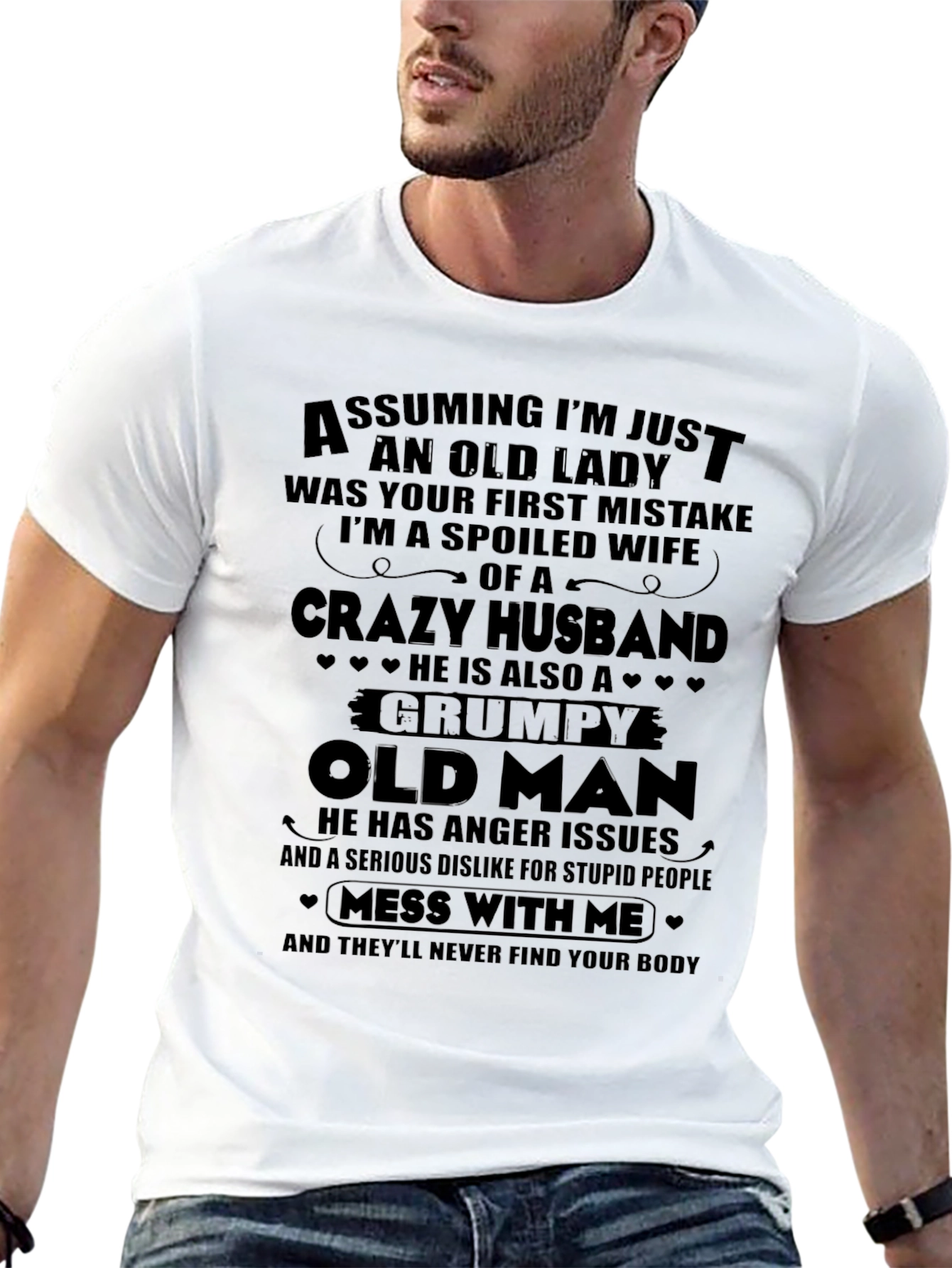 Black Spoiled Wife Crazy Husband Graphic Tee view 13