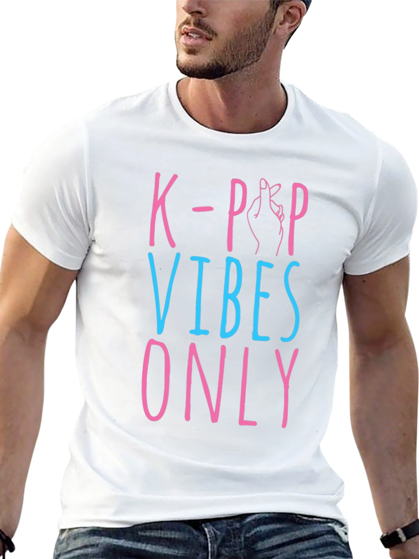 Black K-Pop Vibes Only Graphic Tee - Unisex view 13