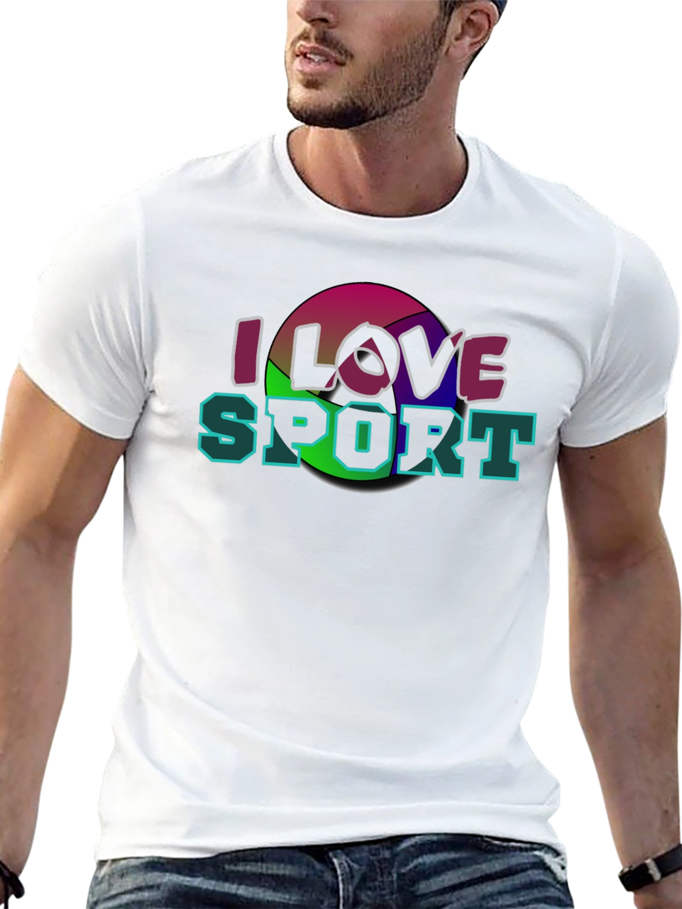Black I Love Sport T-Shirt - Graphic Tee view 13