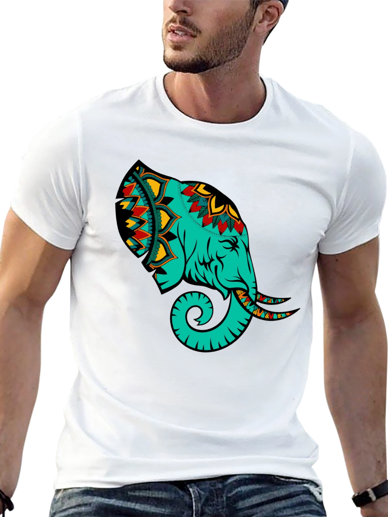 Black Elephant Graphic Black T-Shirt view 13