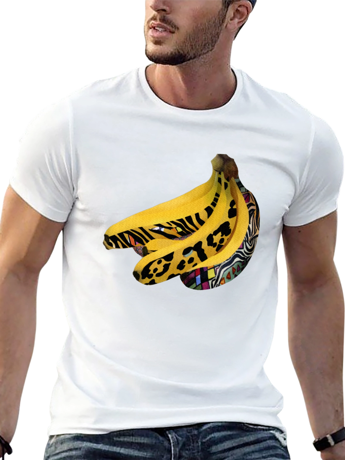 Black Funky Banana Print Black T-Shirt view 13