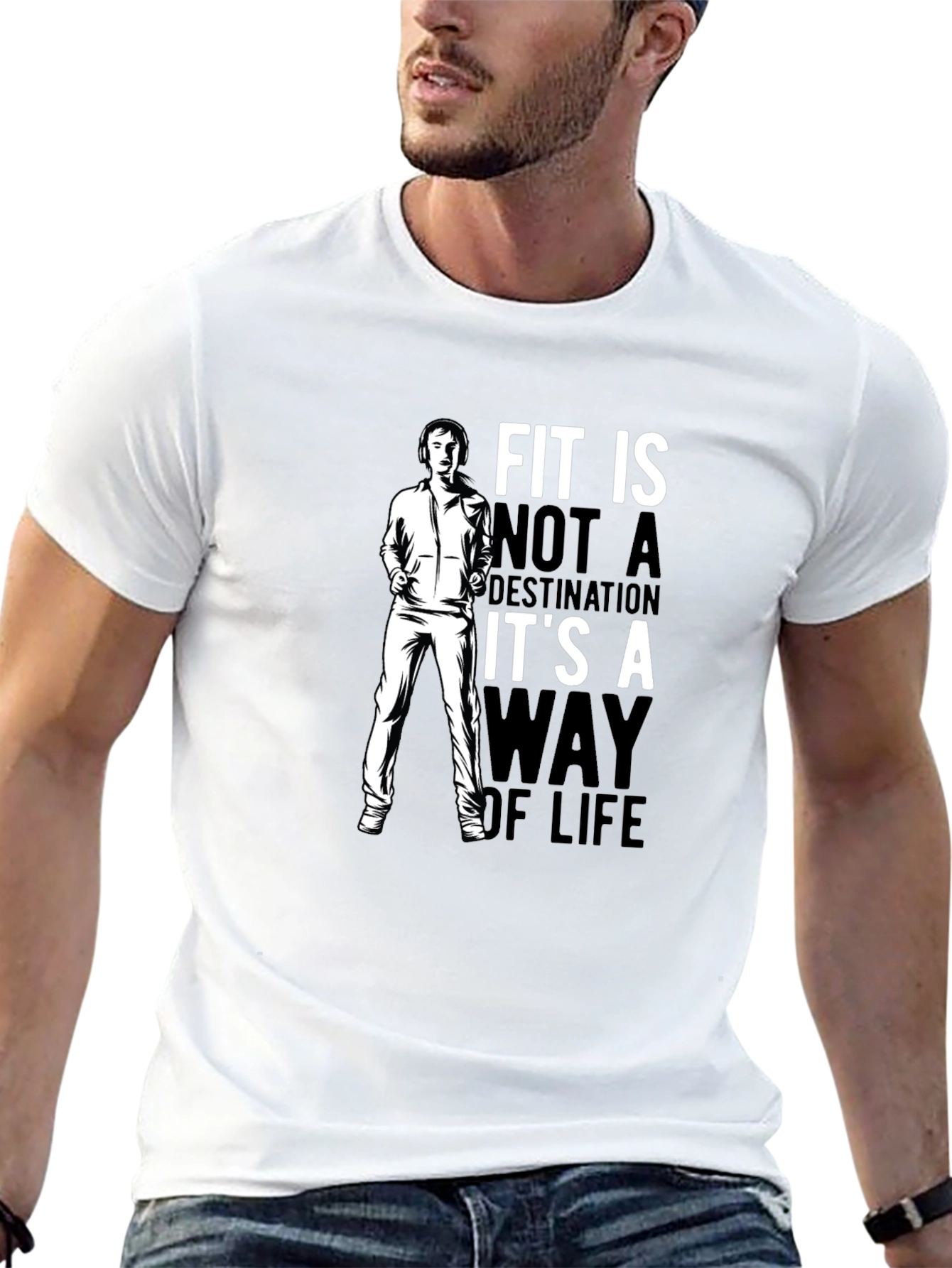 Black Fit is a Way of Life Graphic T-Shirt - Men's Black Tee view 13