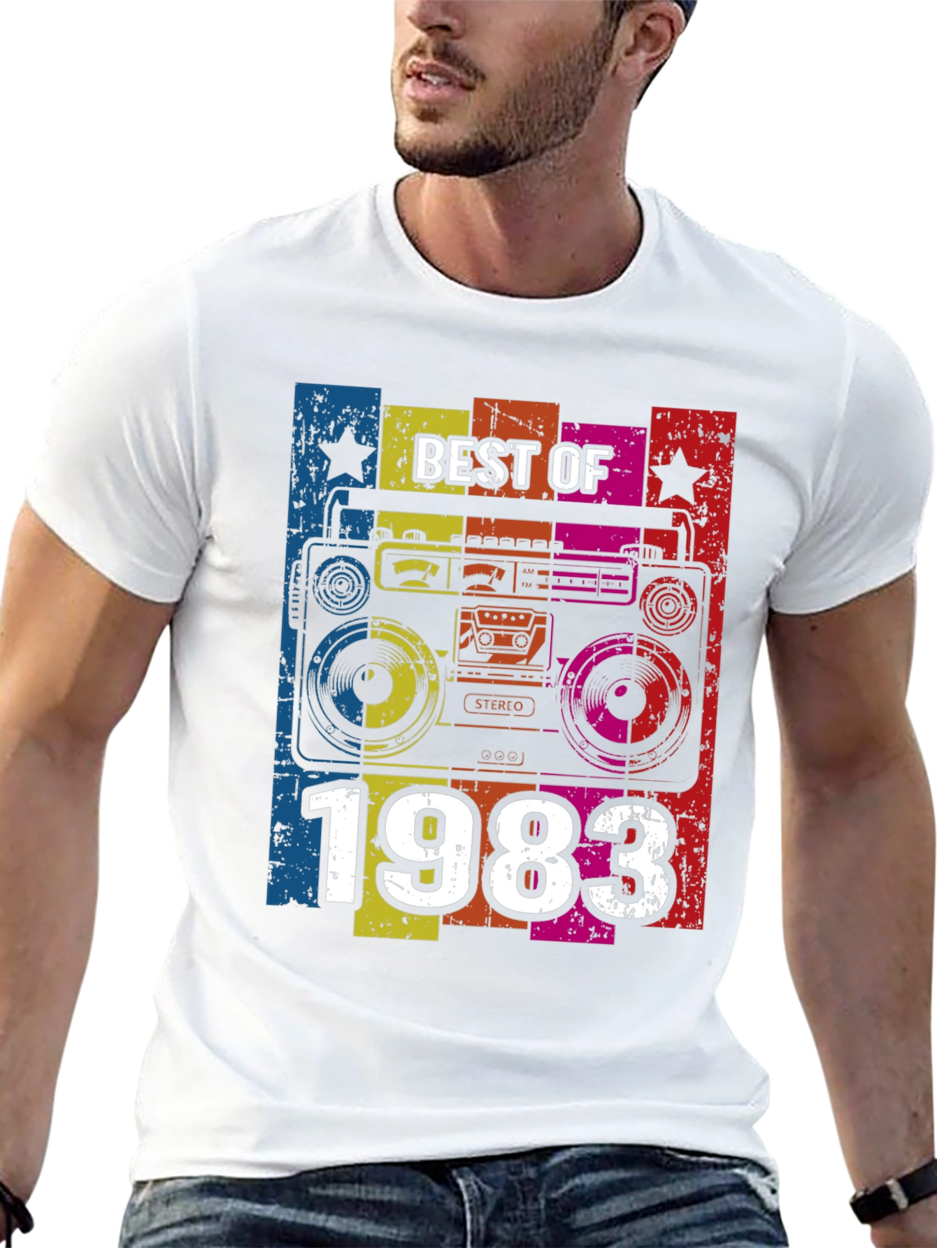 Black Best of 1983 Boombox Graphic T-Shirt view 13