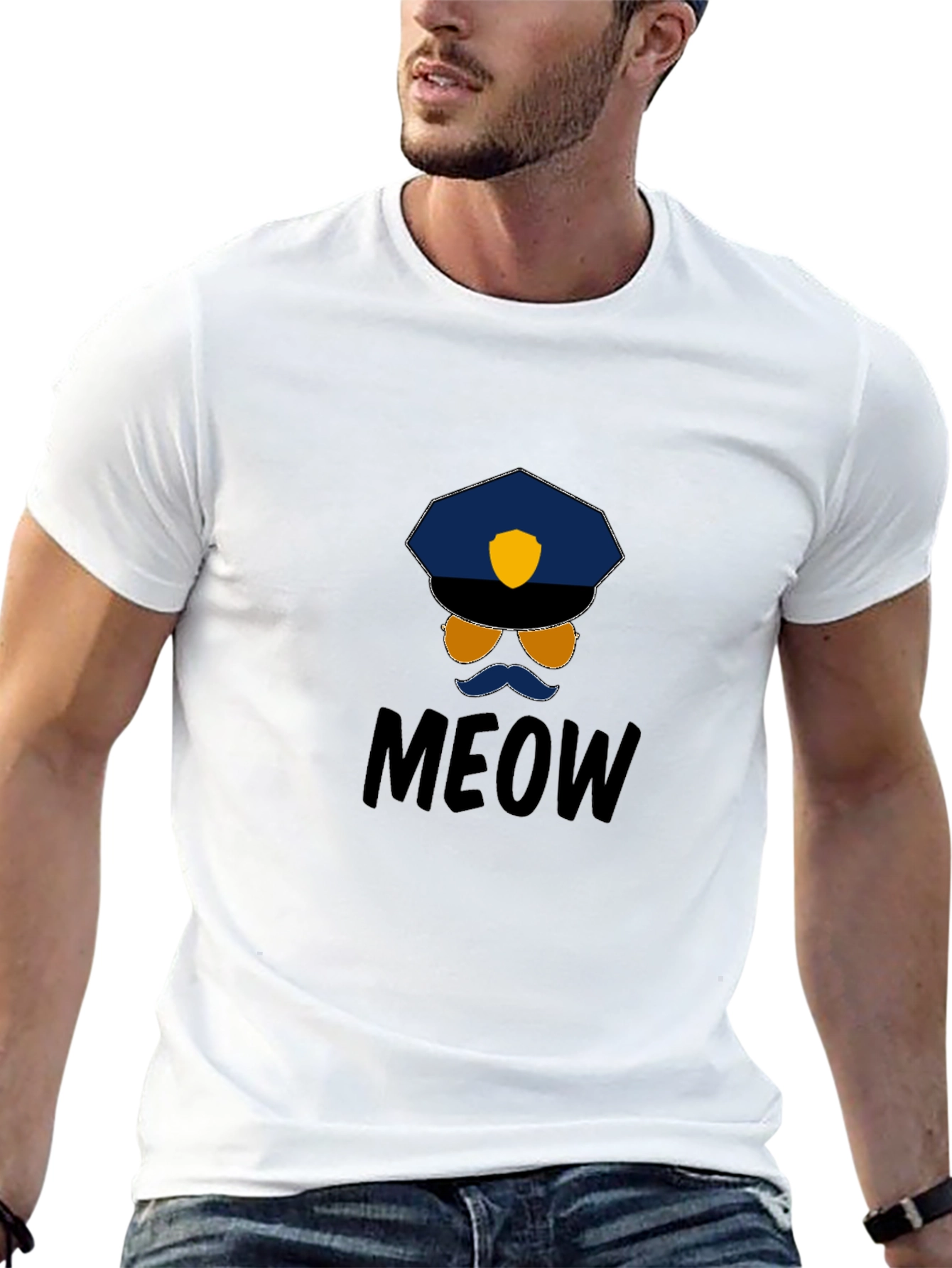 Meow Cop T-Shirt: Humorous Graphic Tee - 13