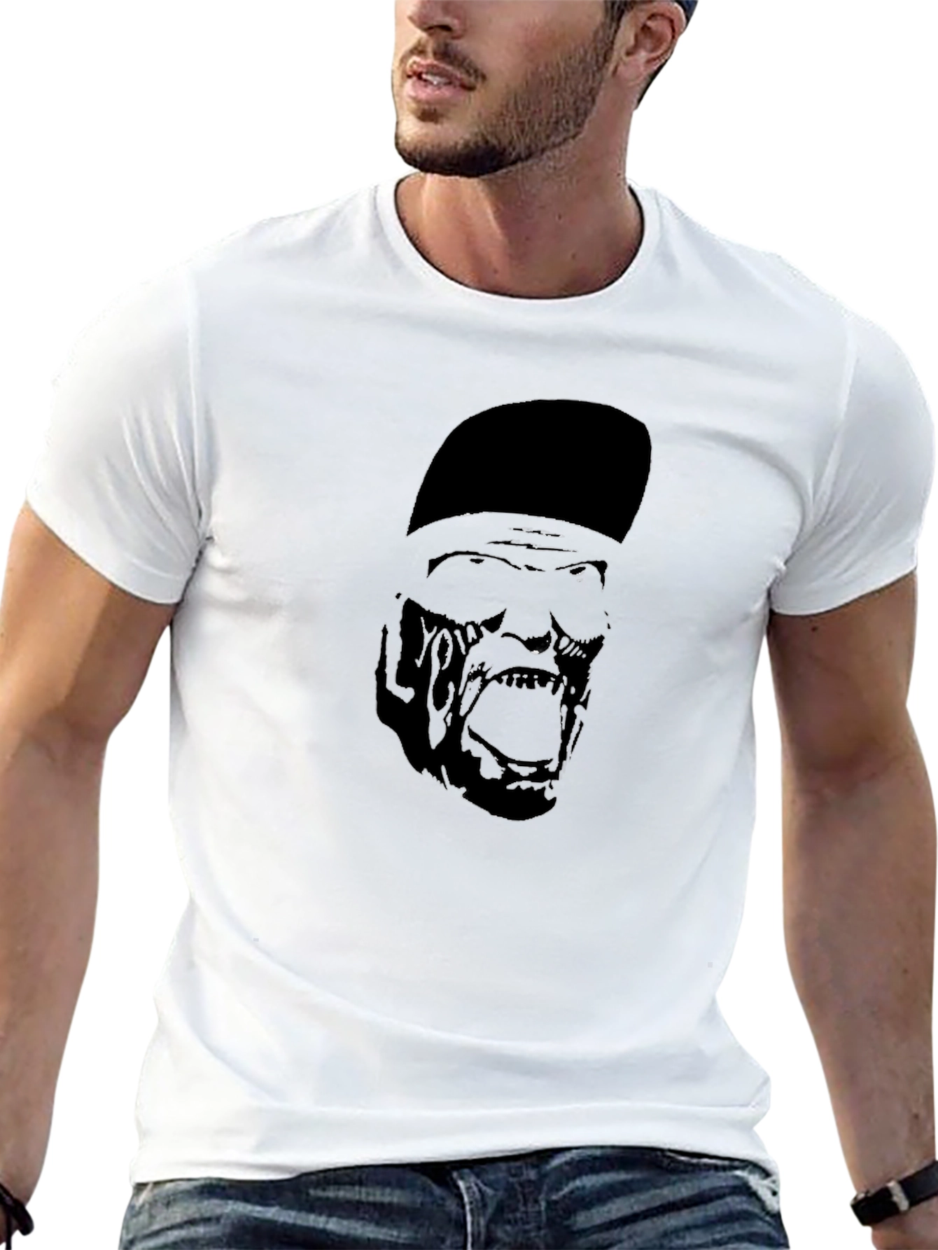 Black Graphic Print Black T-Shirt - Men's Fashion view 13