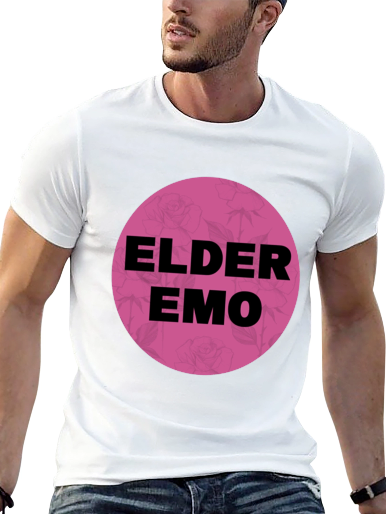 Black Elder Emo T-Shirt - Black Cotton Blend Graphic Tee view 13
