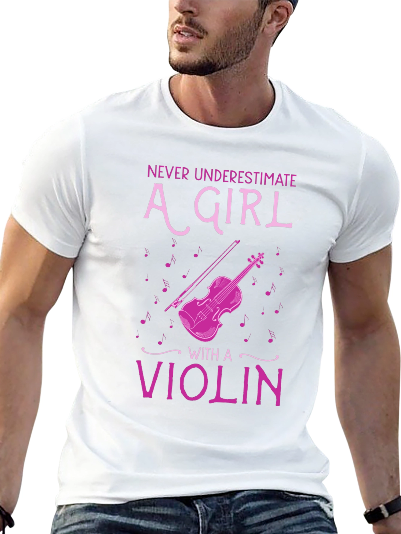 Black Never Underestimate A Girl With A Violin T-Shirt view 13