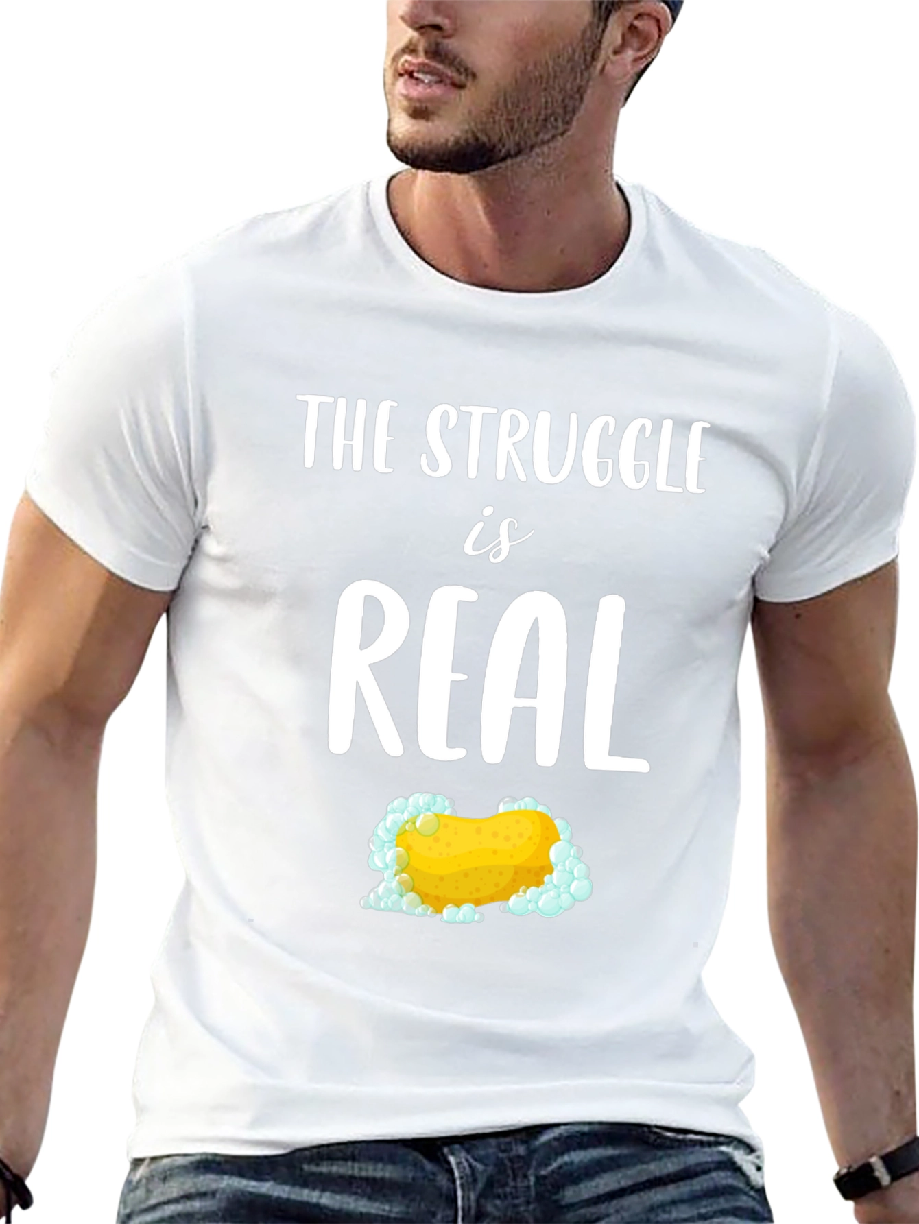 Black The Struggle is Real T-Shirt view 13