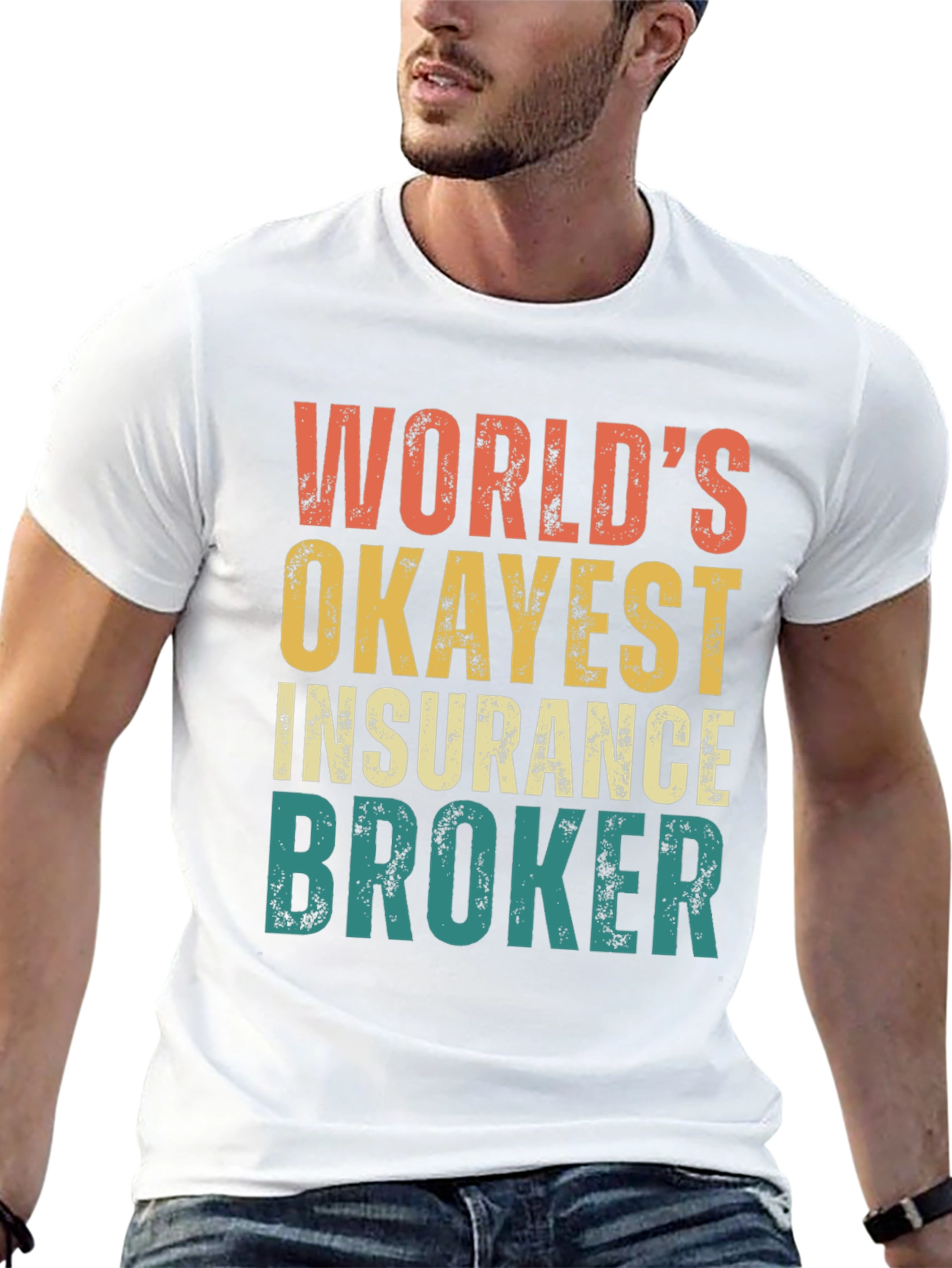 Black World's Okayest Insurance Broker Graphic Tee view 13