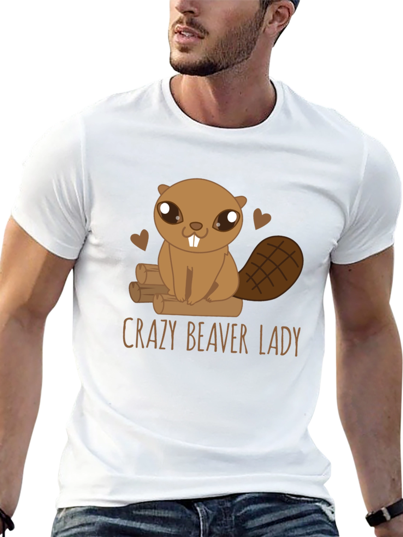 Black Crazy Beaver Lady Graphic Tee view 13