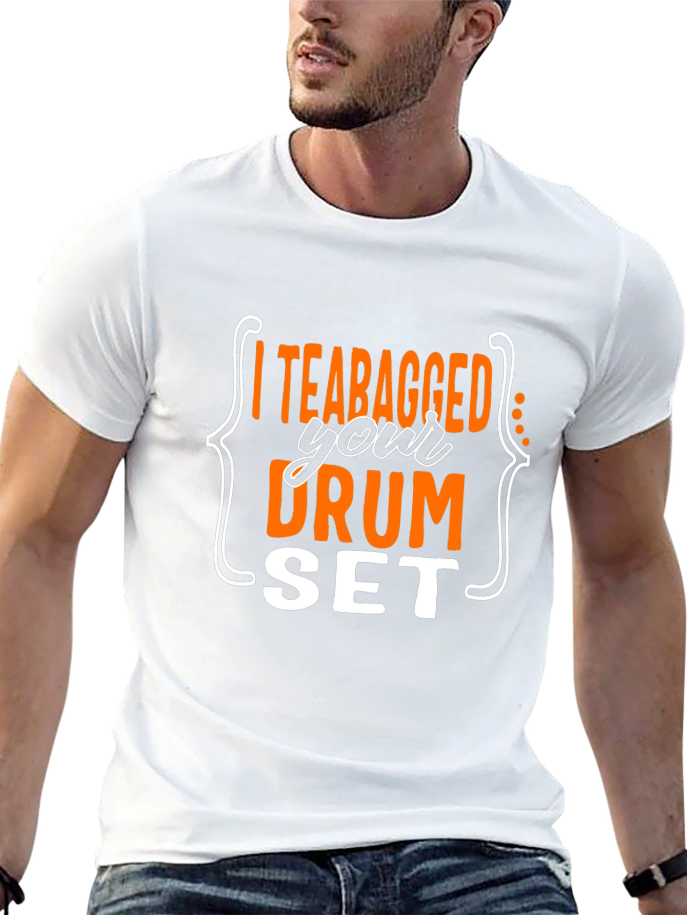Black I Teabagged Your Drum Set T-Shirt view 13