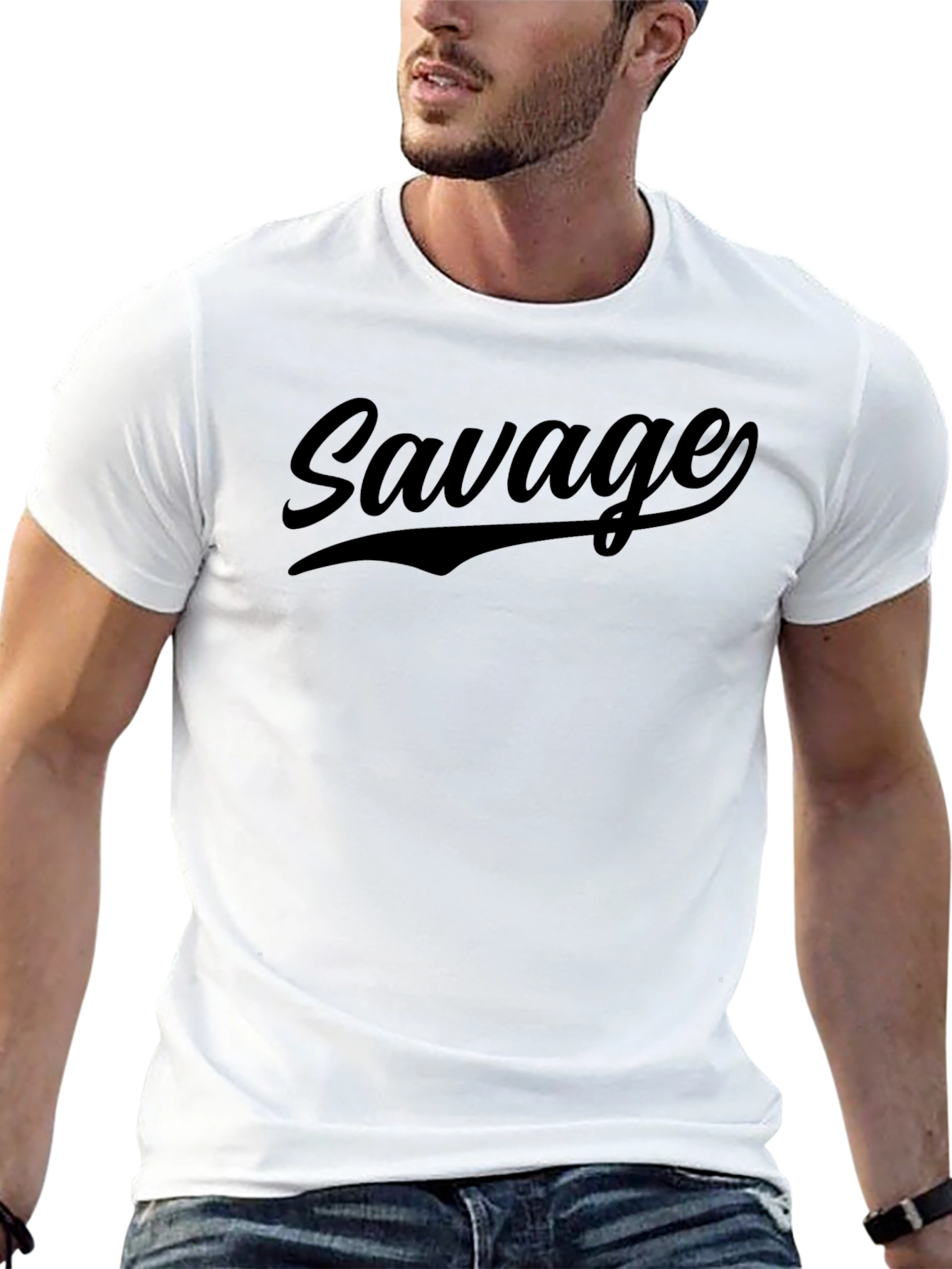 Black Savage Graphic T-Shirt - Men's Crew Neck Tee view 13