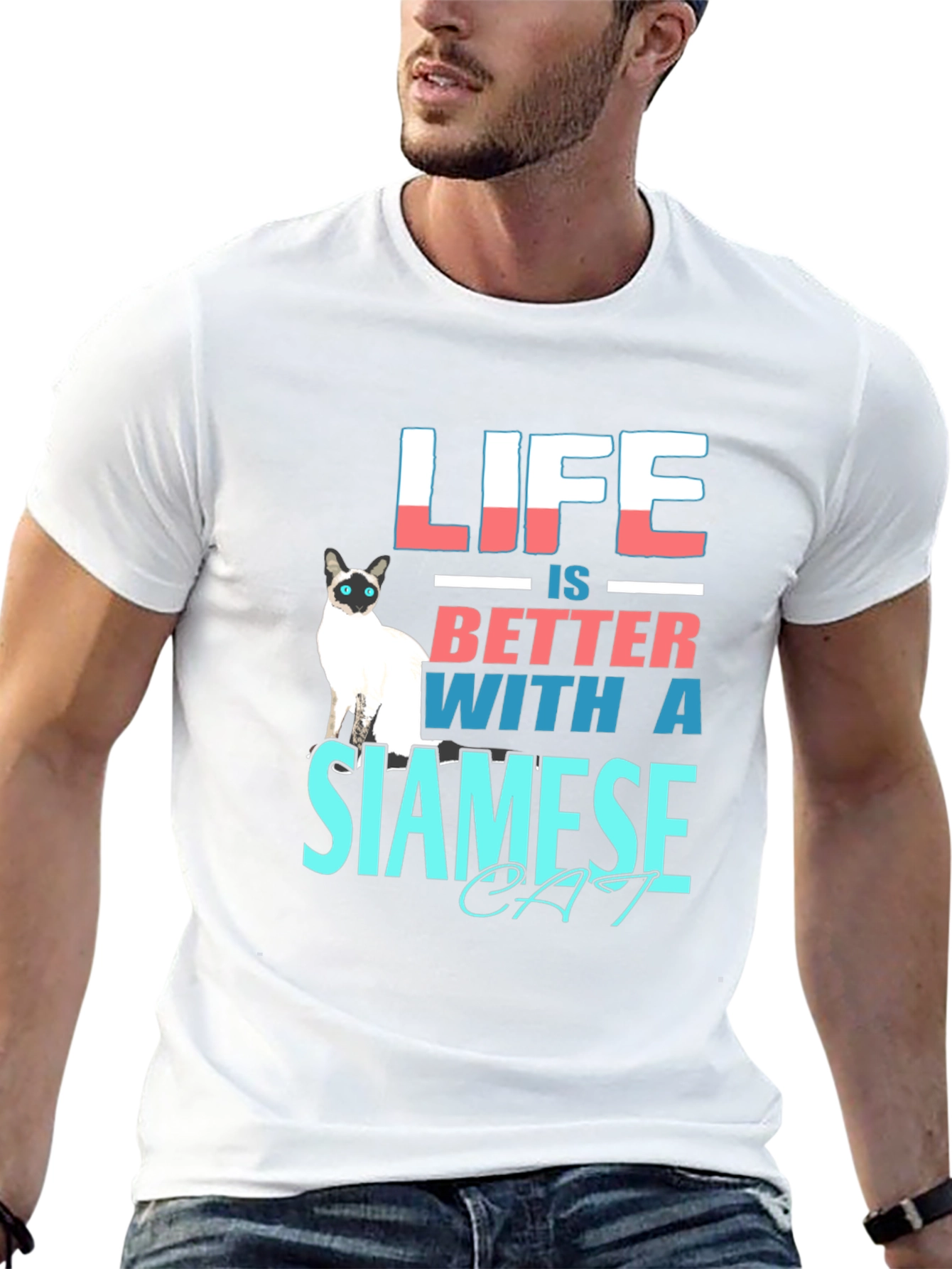 Black Life Is Better With a Siamese Cat T-Shirt view 13