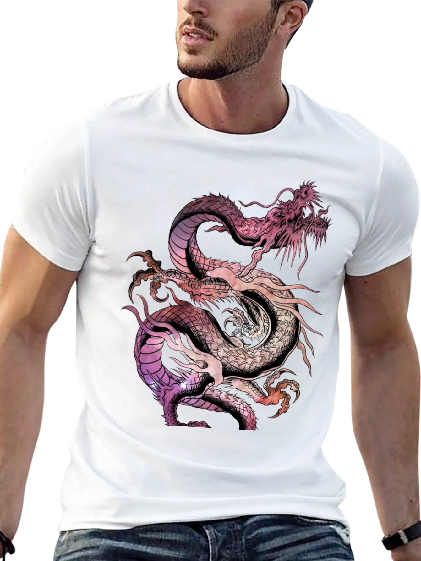 Black Dragon T-Shirt - Colorful Graphic Tee view 13
