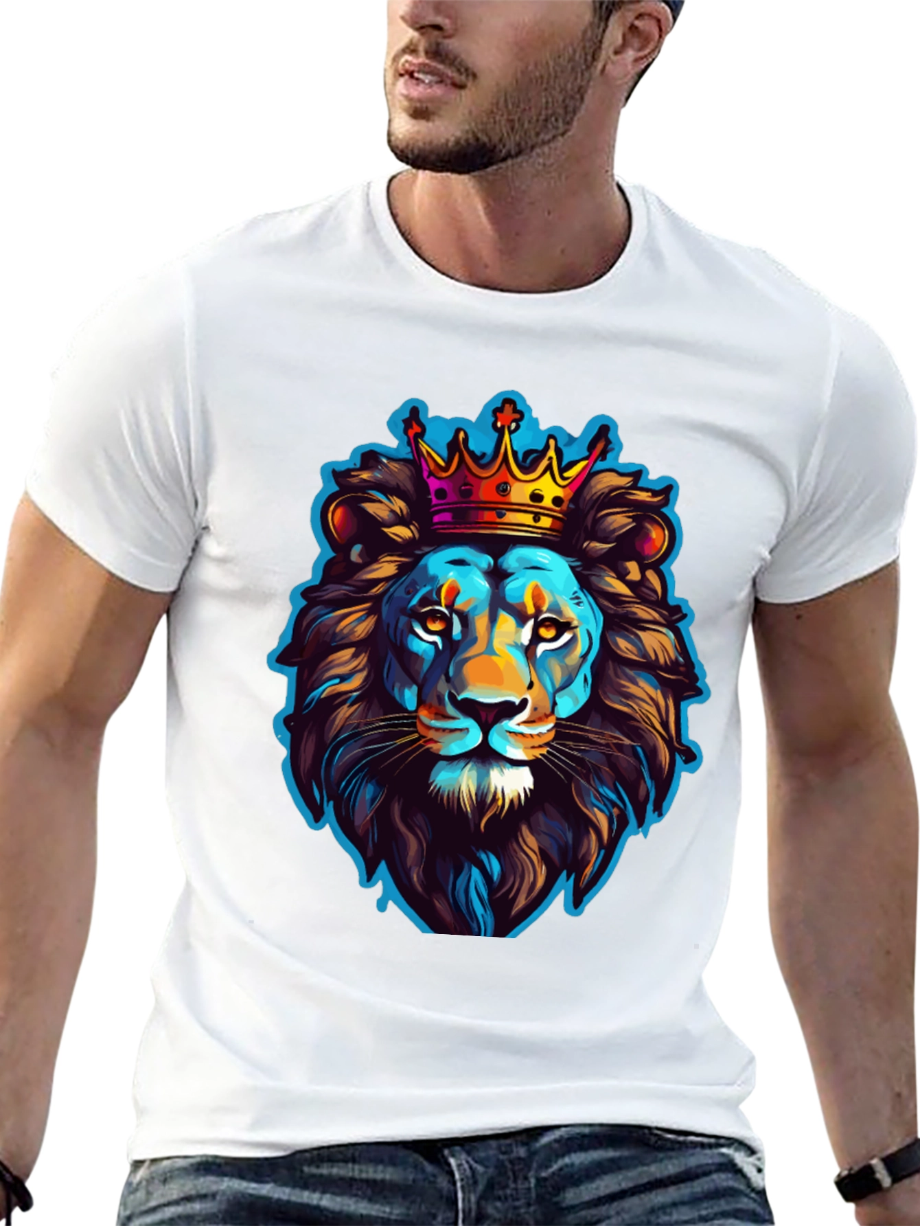 Black Lion King Graphic Tee - Men's Black T-Shirt view 13