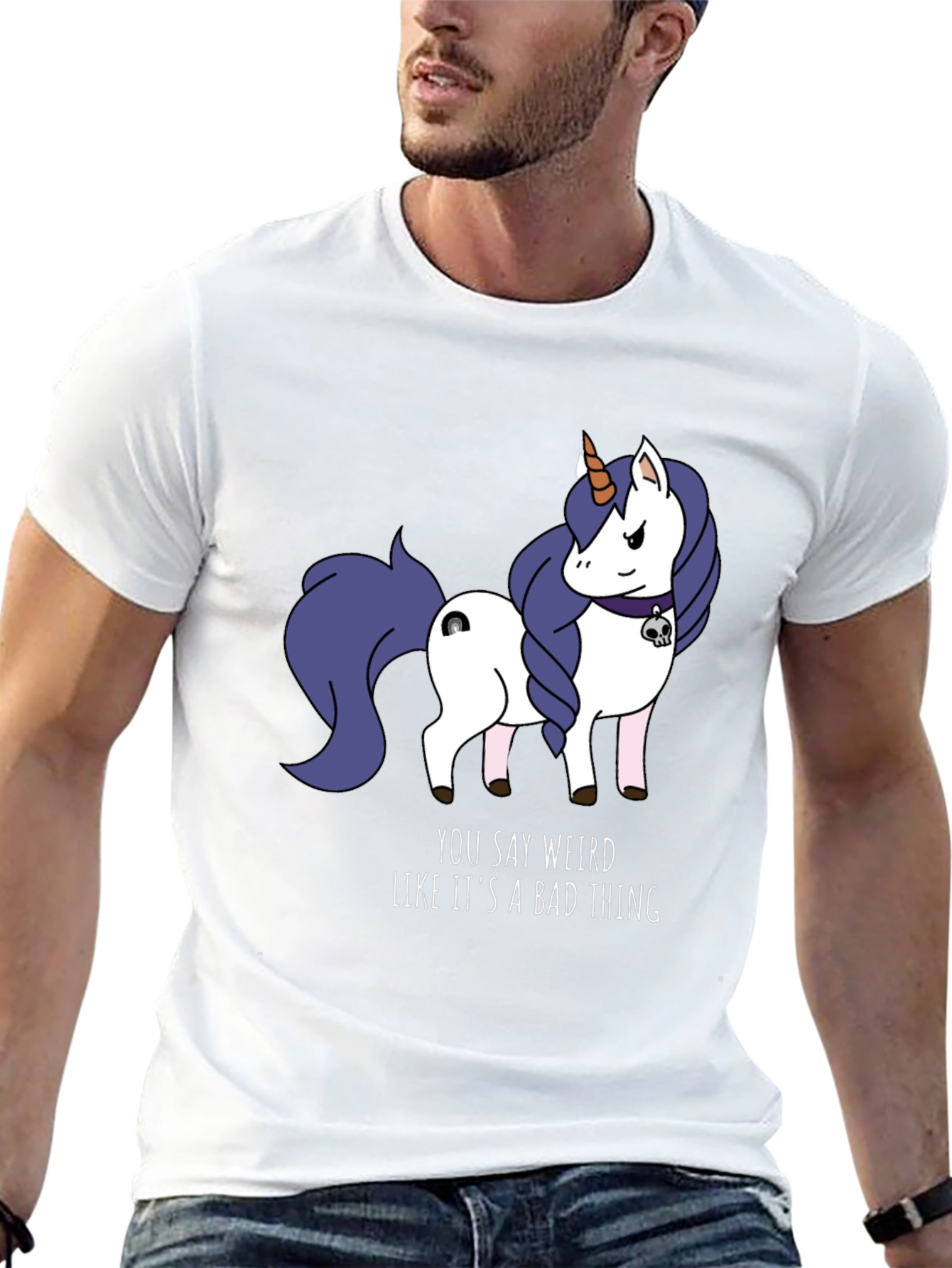 Black Weird Unicorn T-Shirt - Funny Graphic Tee for Men view 13