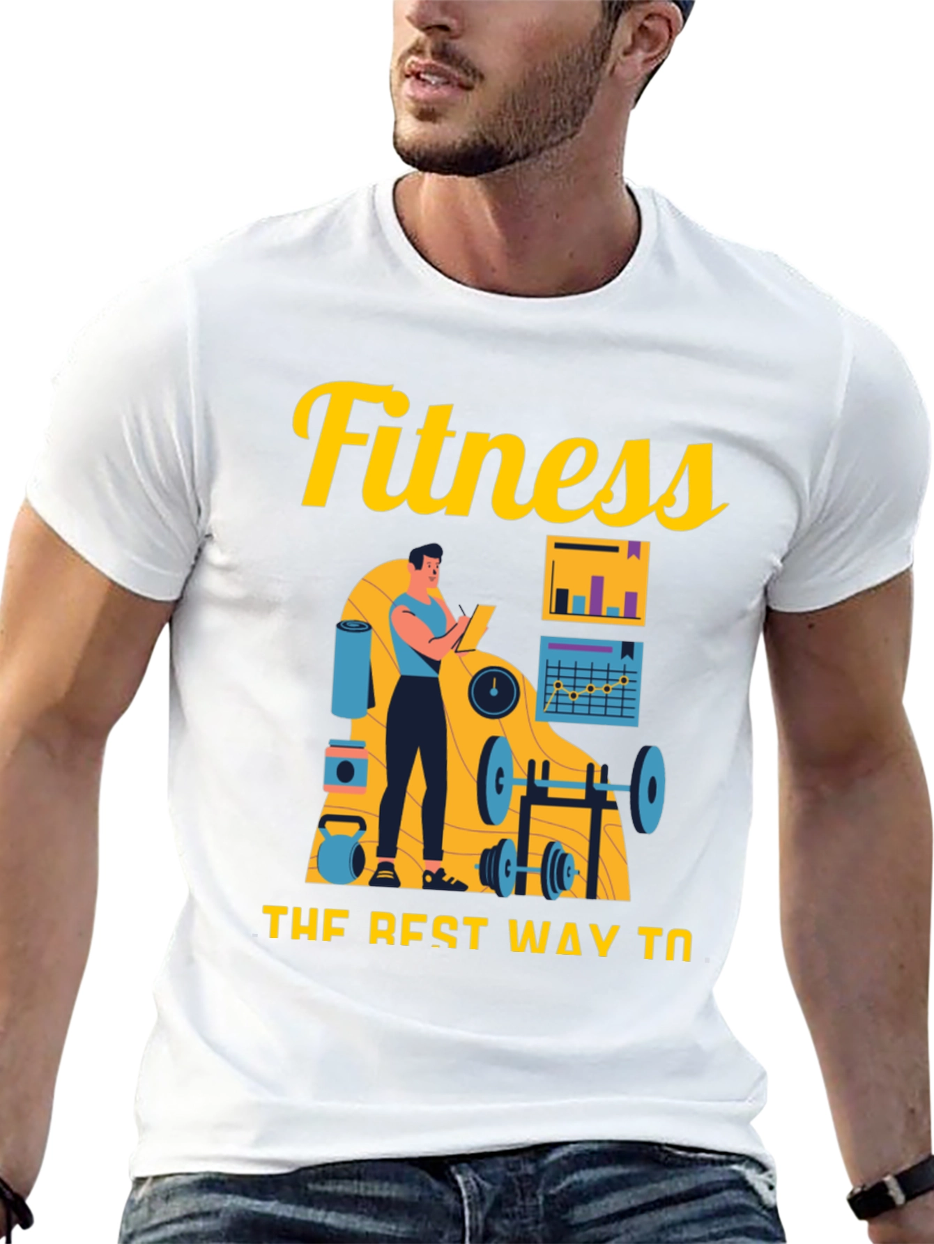 Black Fitness Workout Graphic Tee view 13