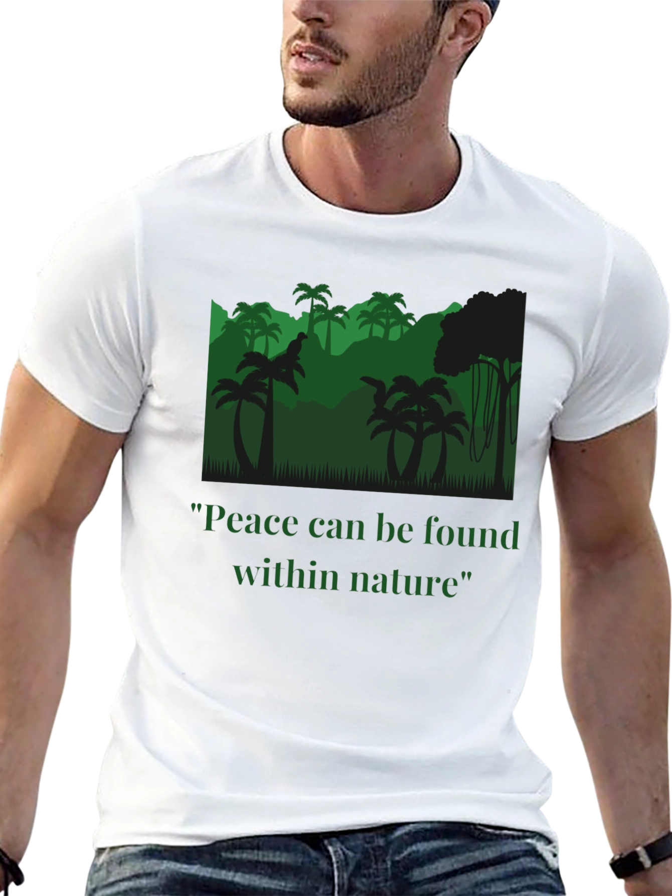 Black Peace Within Nature T-Shirt - Jungle Design view 13