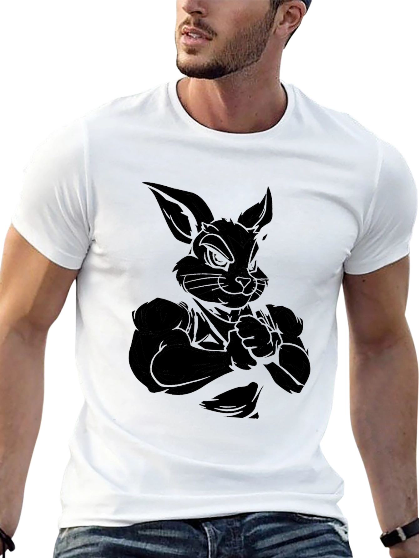 Black Black Rabbit Graphic Tee - Men's Crew Neck T-Shirt view 13